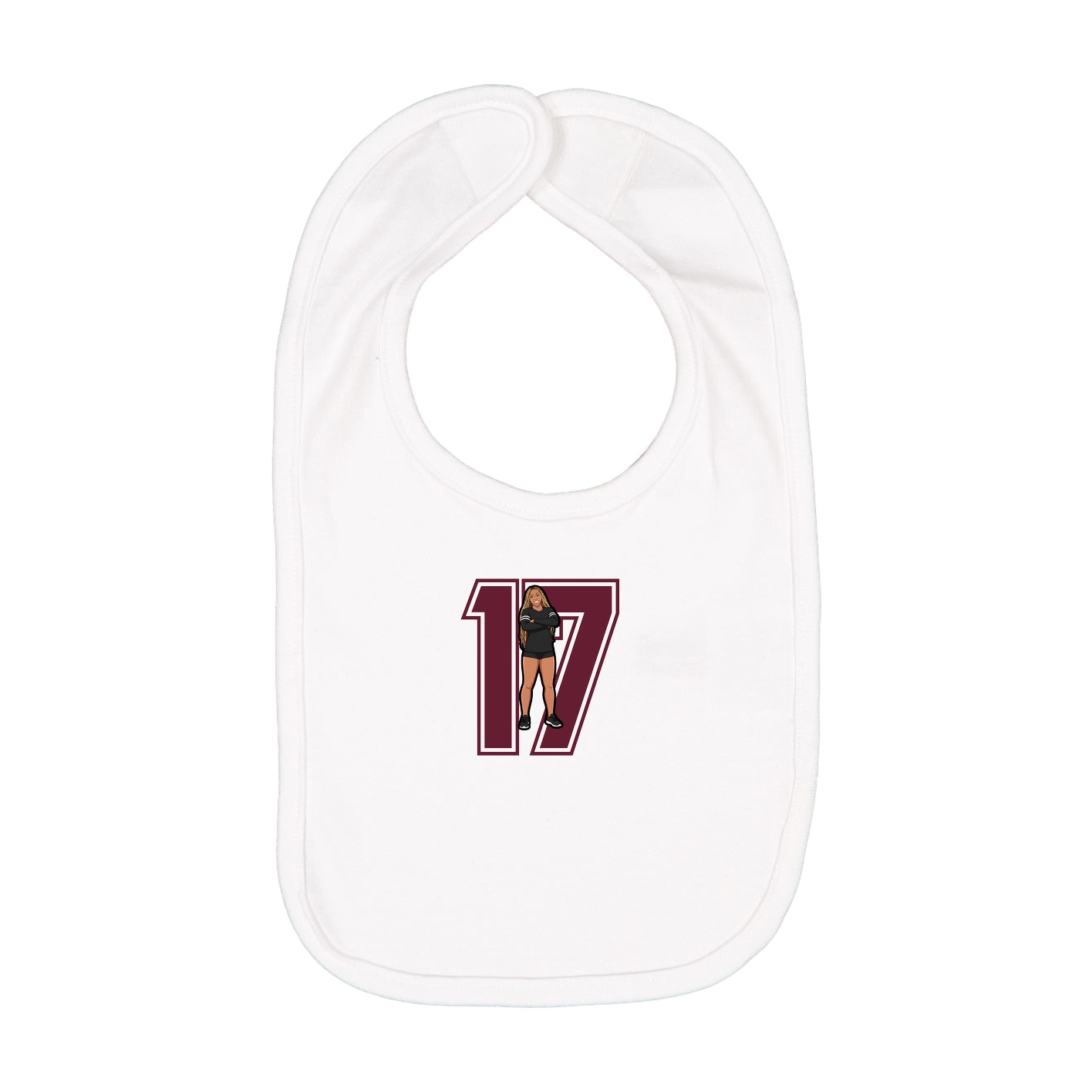 Infant Bib — Number in White