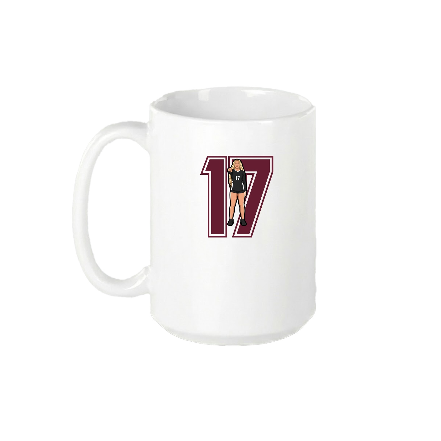 15oz Coffee Mug — Number in White