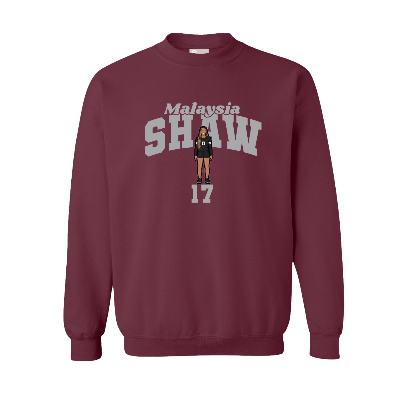Fleece Crew — Signature Arch in Maroon