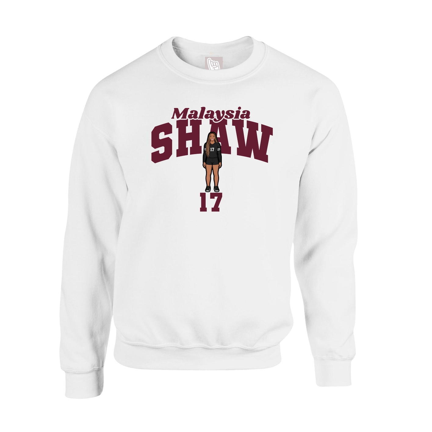 Fleece Crew — Signature Arch in White