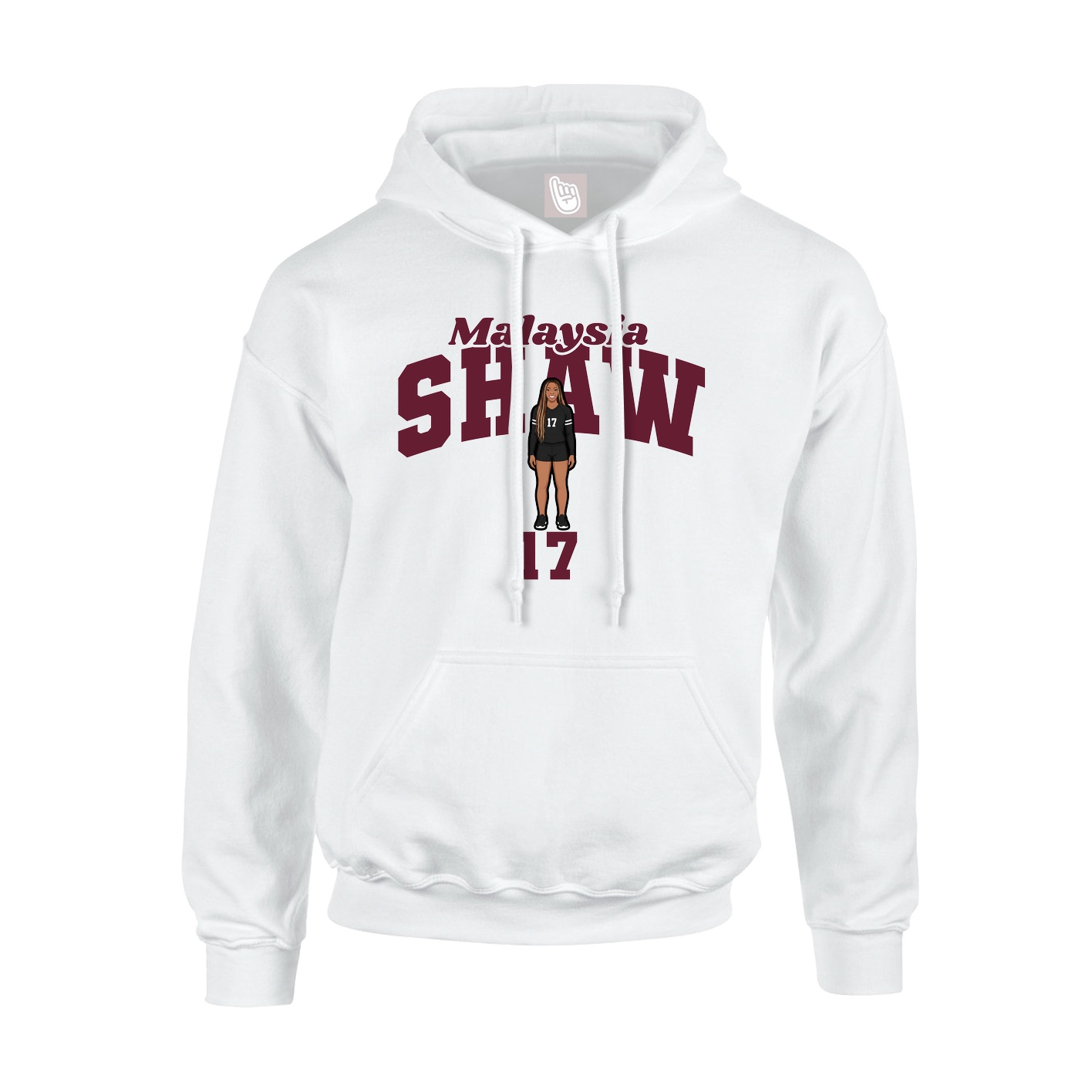 Youth Hoodie — Signature Arch in White