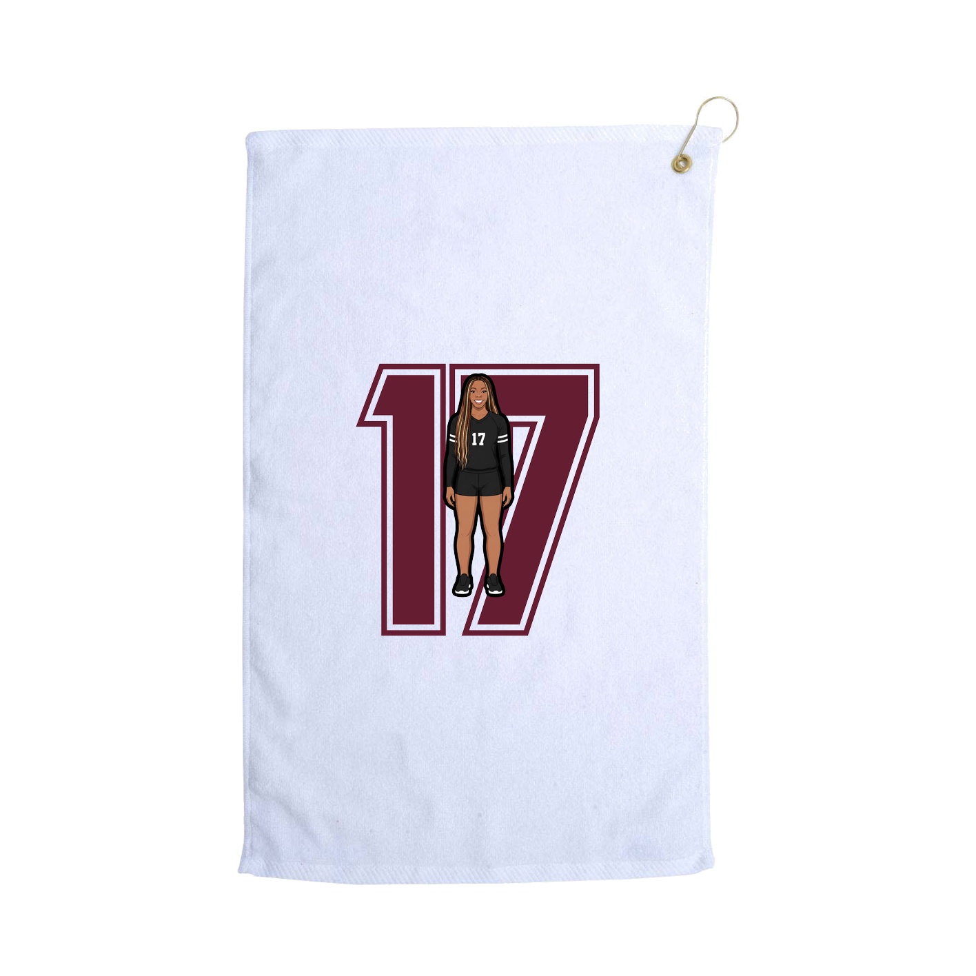 Golf Towel — Number in White