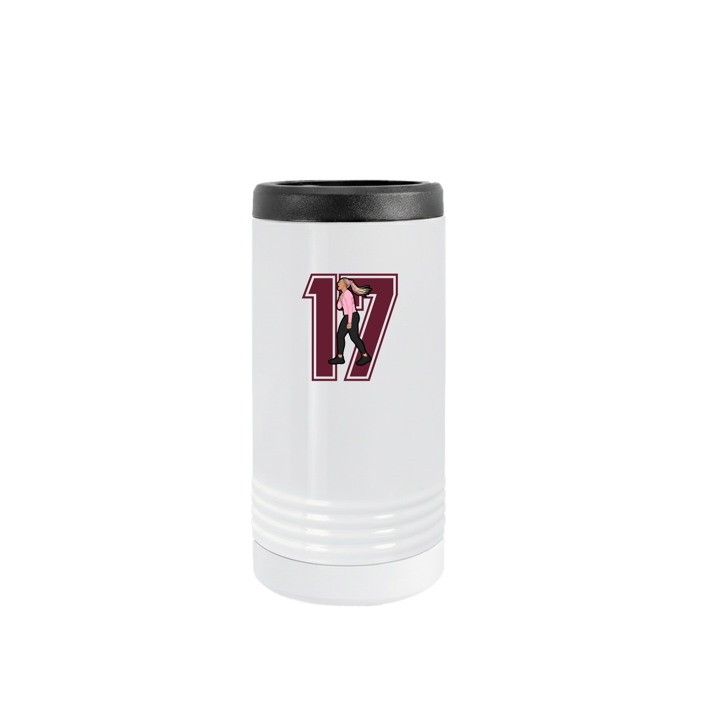 Slim Beverage Holder — Number in White