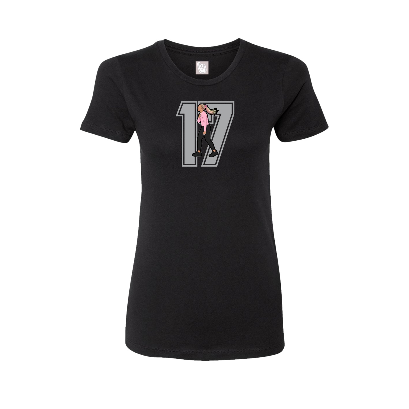 Womens Tee — Number in Black