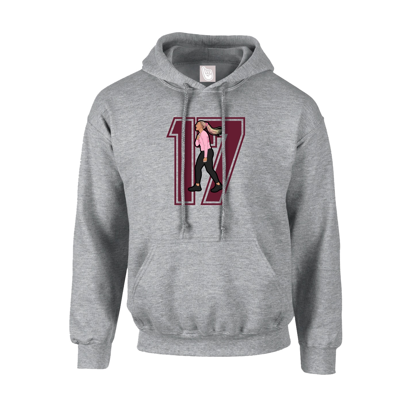 Hoodie — Number in Grey