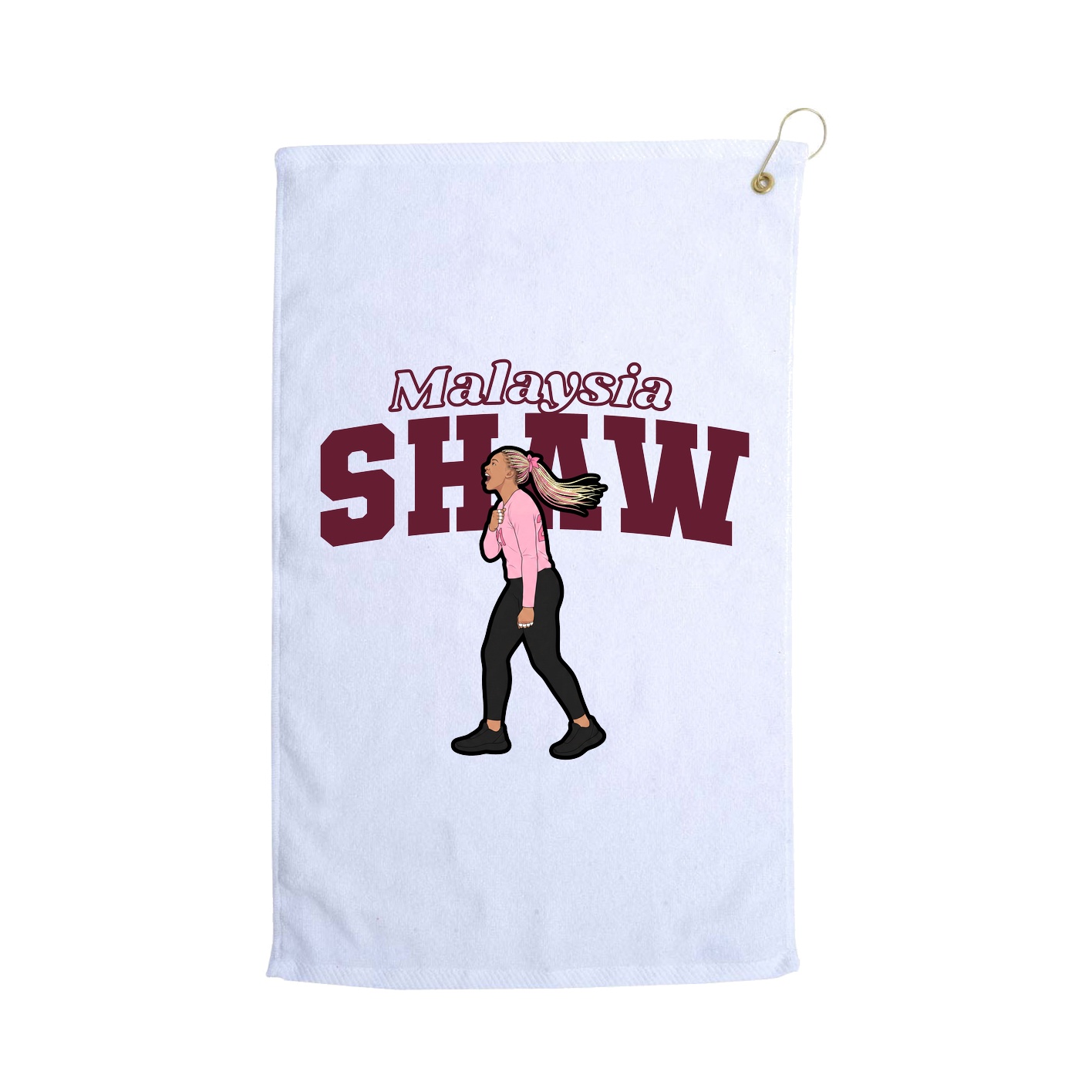 Golf Towel — Name Arch in White