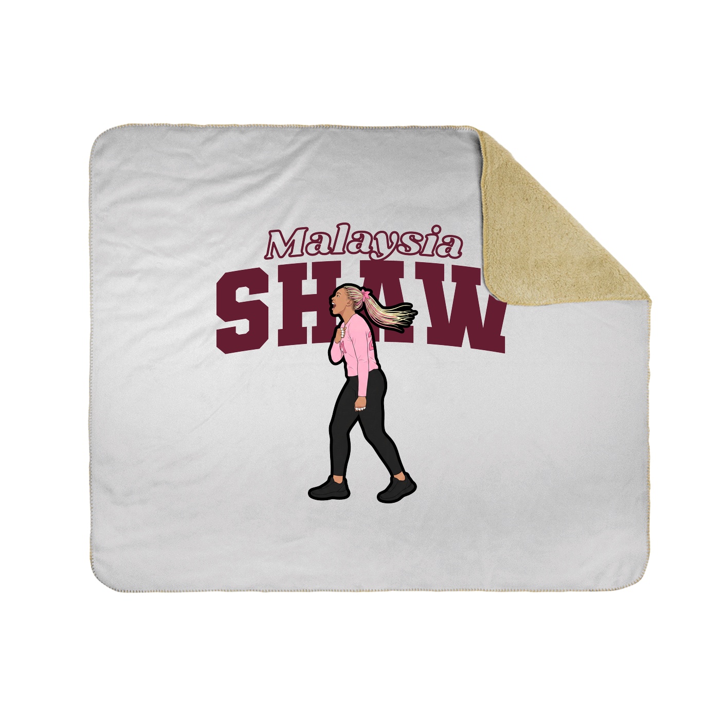 Throw Blanket — Name Arch in White