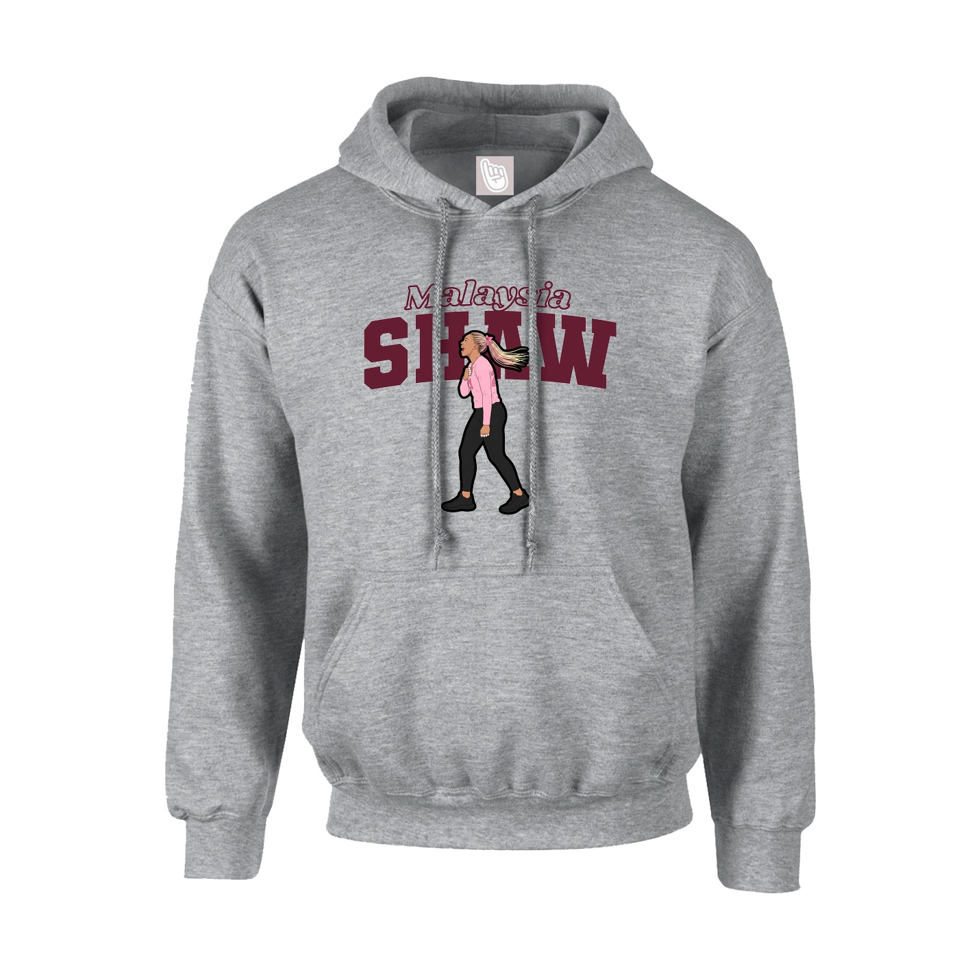 Youth Hoodie — Name Arch in Grey