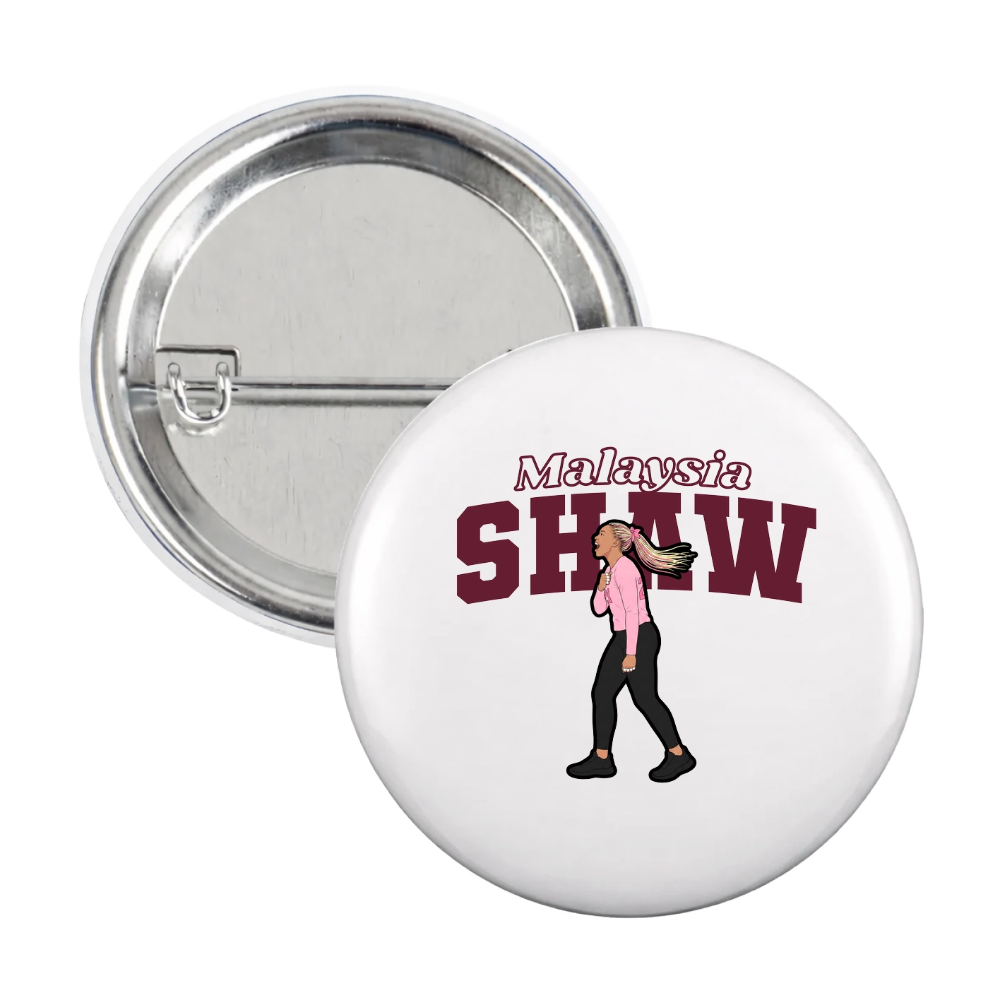 Game Day Button — Name Arch in White