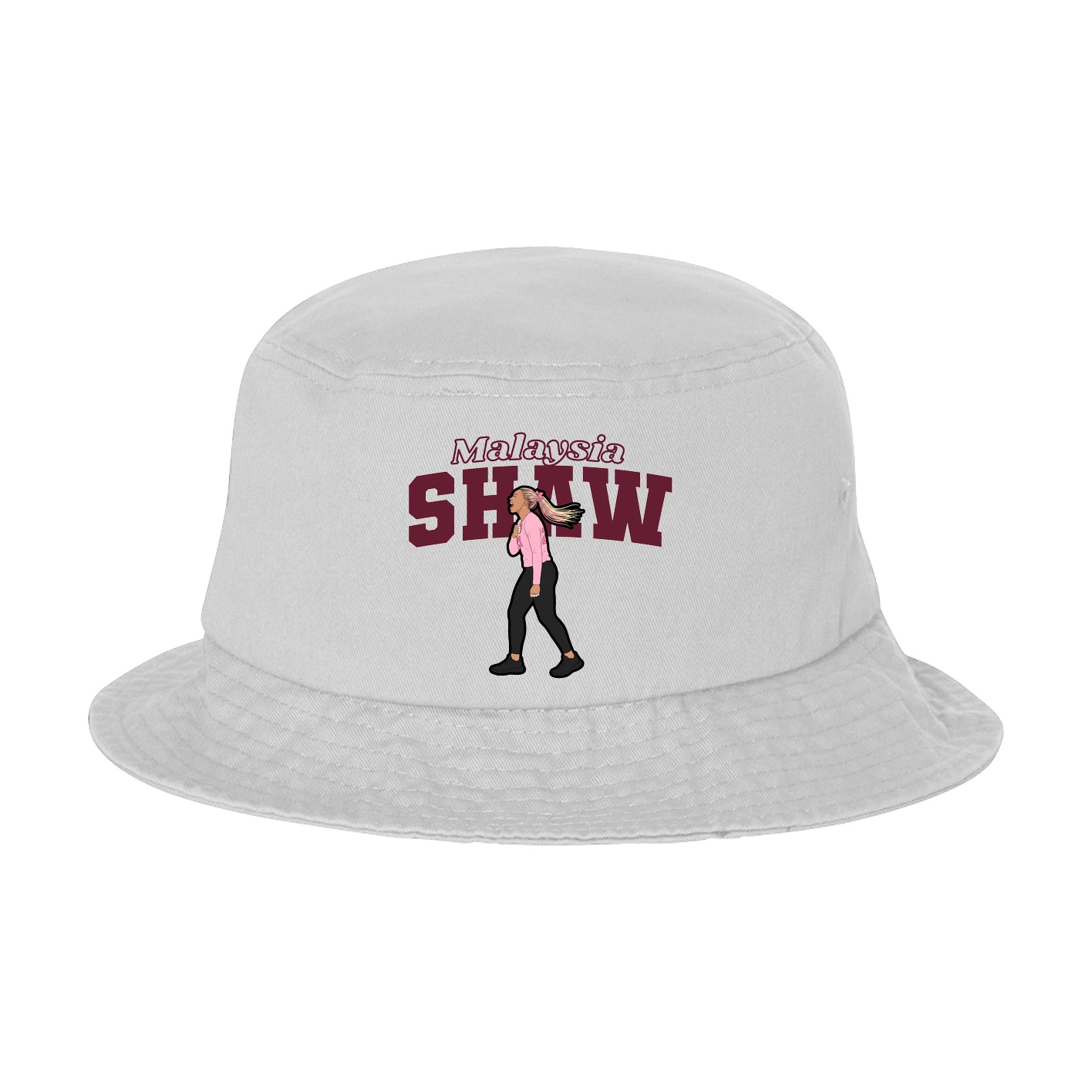 Bucket Cap — Name Arch in White
