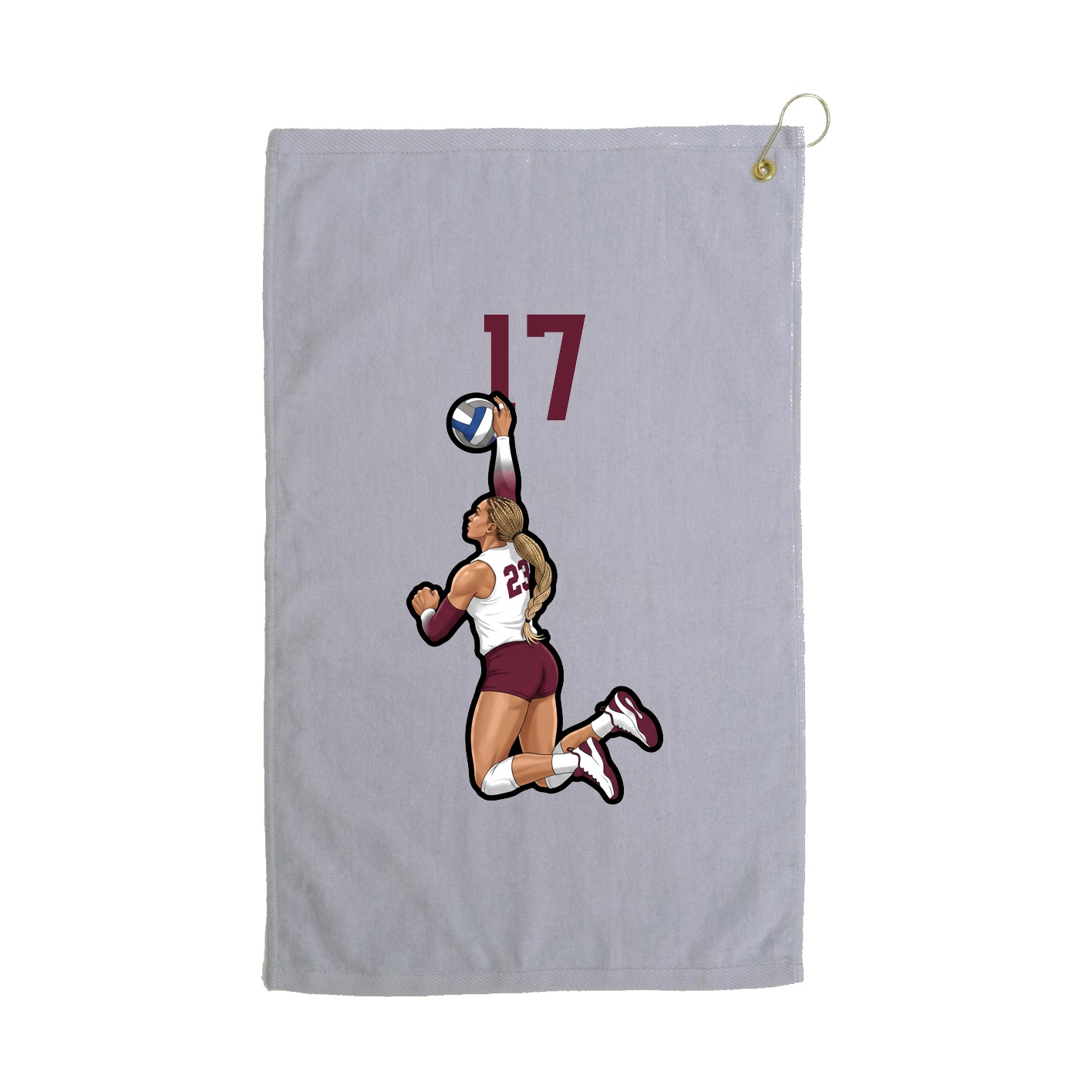 Golf Towel — Number Top in Grey