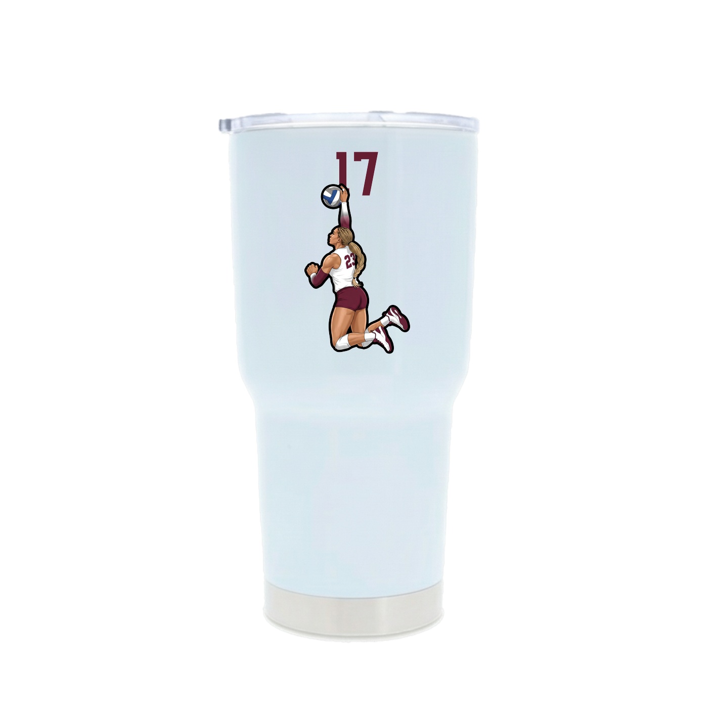 30oz Stainless Steel Tumbler — Number Top in White