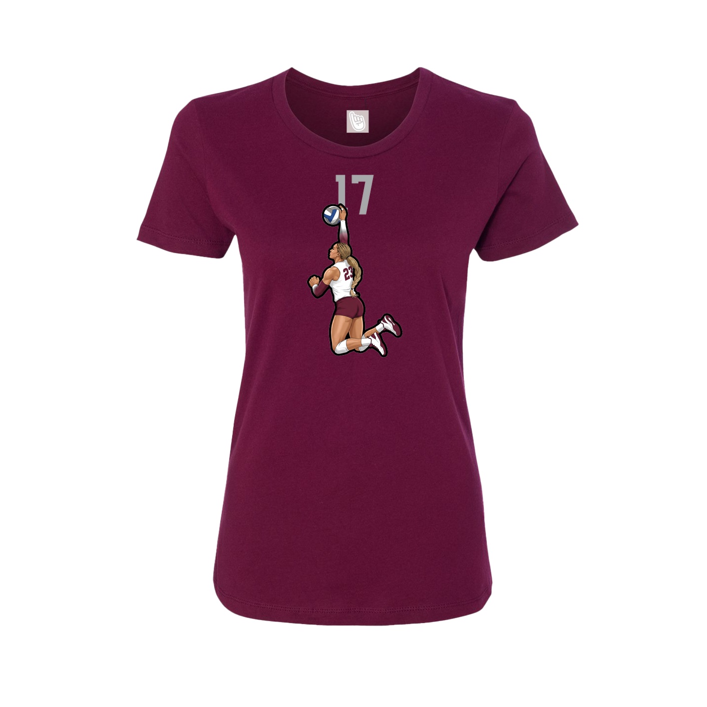 Womens Tee — Number Top in Maroon