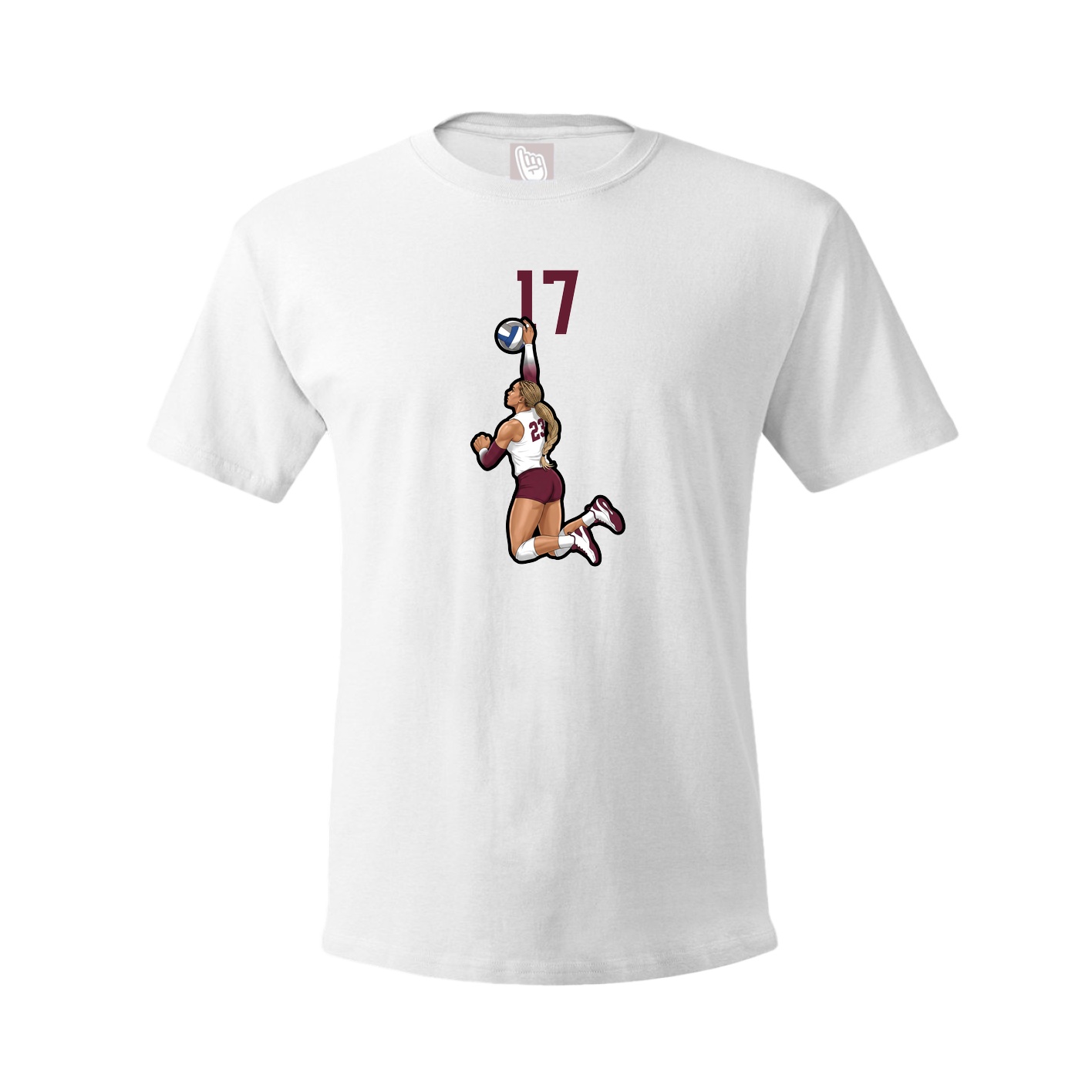 Youth Tee — Number Top in White