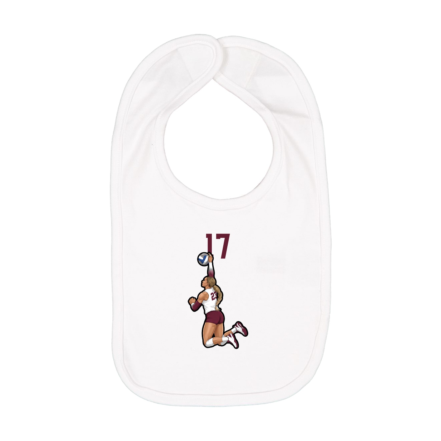 Infant Bib — Number Top in White