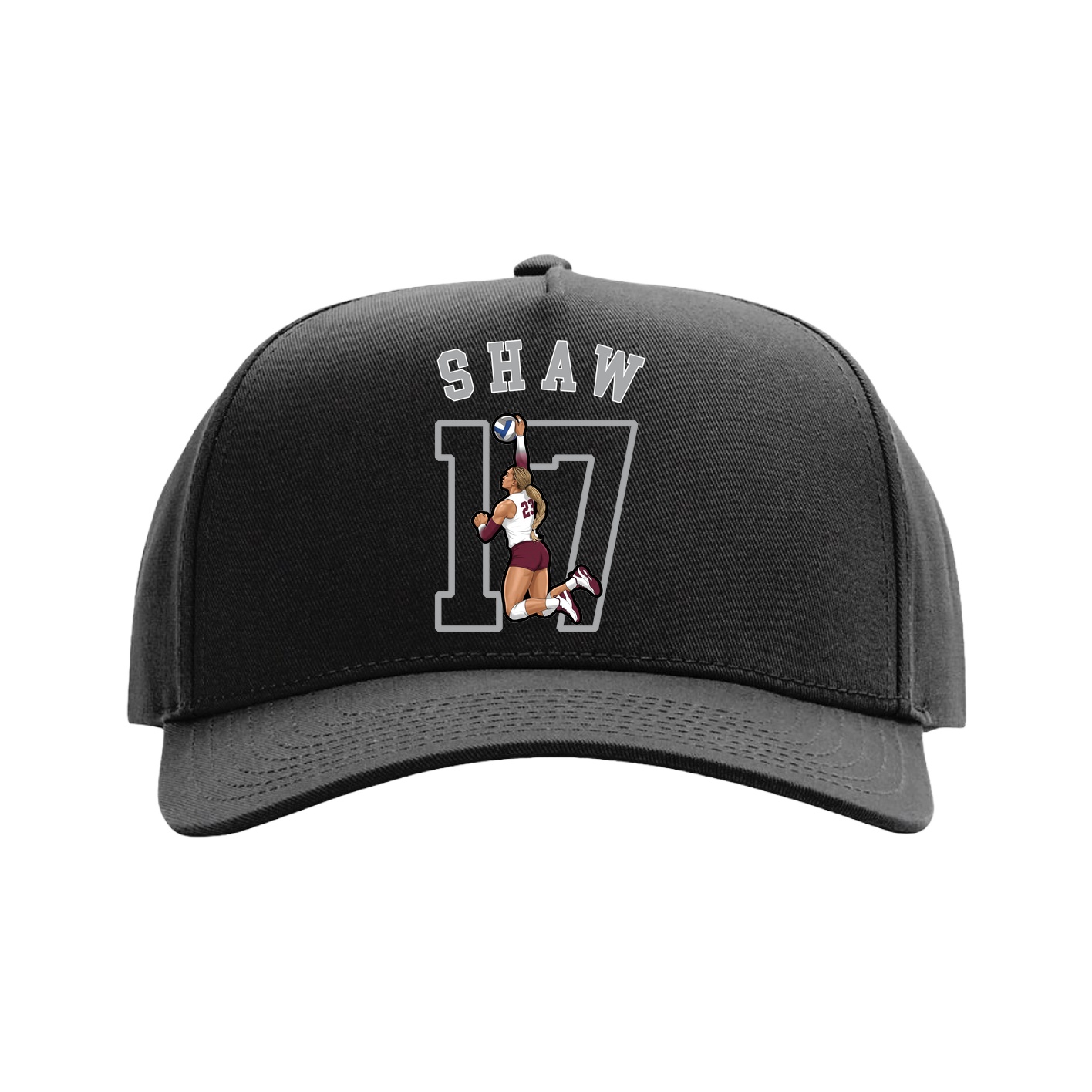 Full Fabric Five-Panel Champ Cap — Shirsey Arch in Black