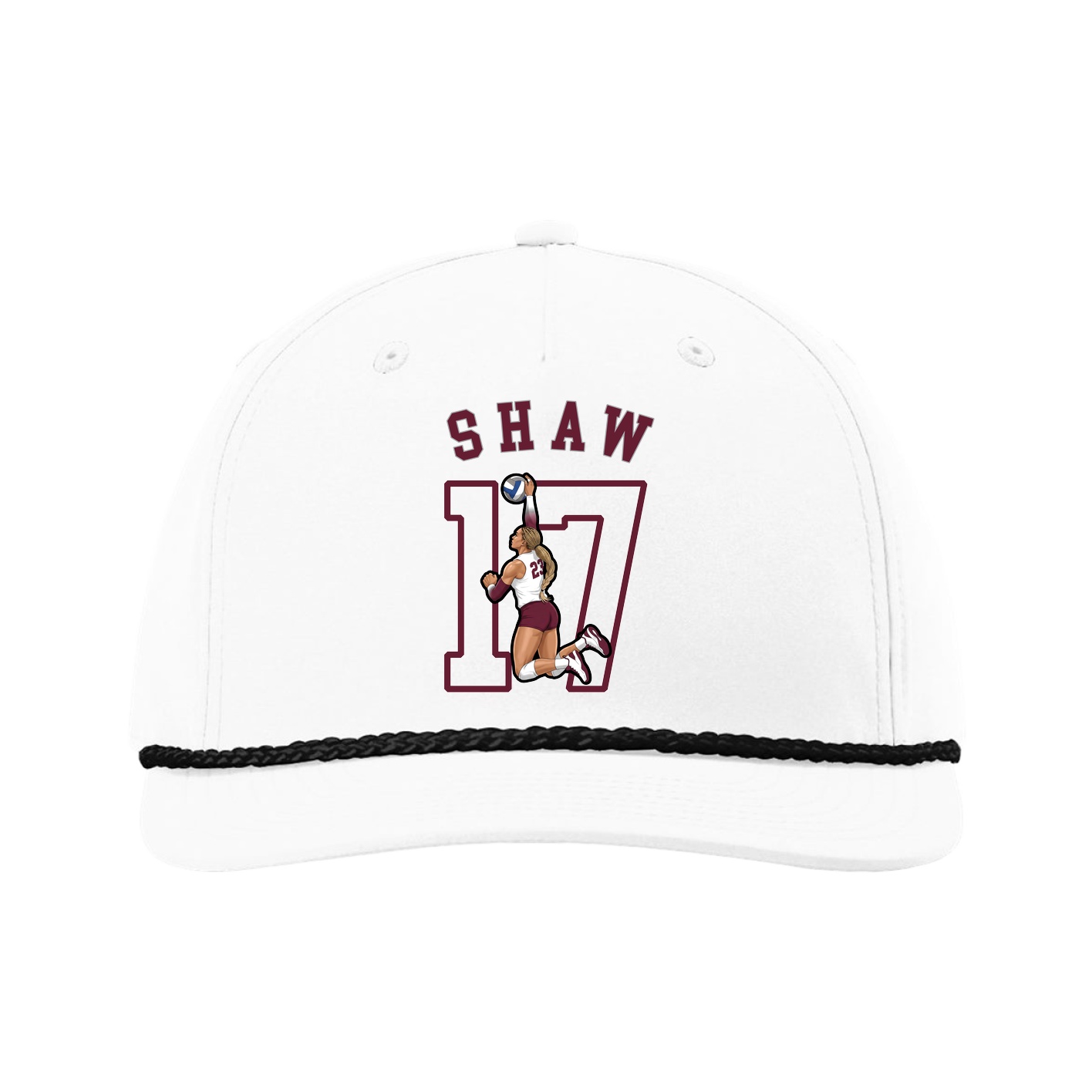 Five-Panel Classic Rope Cap — Shirsey Arch in White