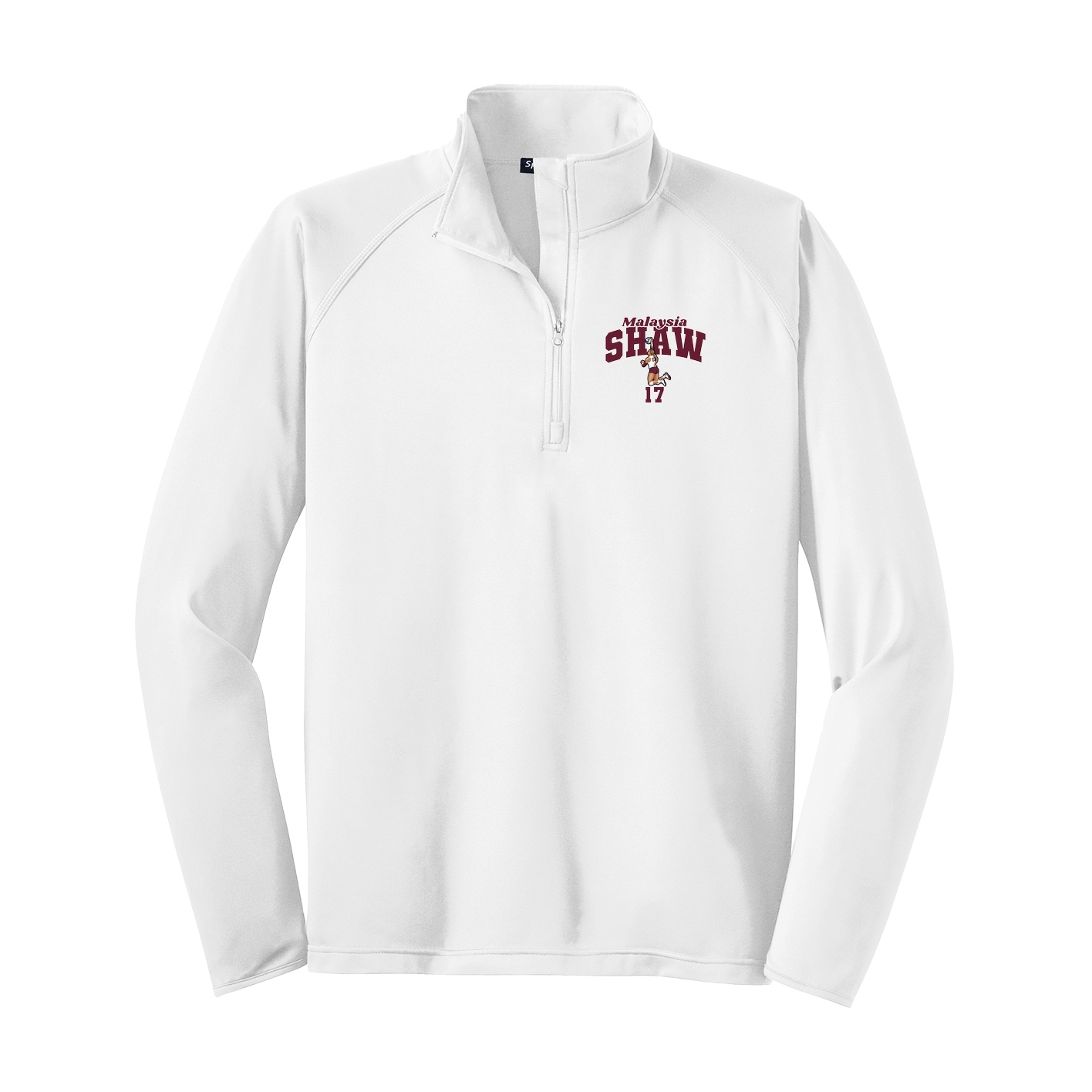Q-Zip Pullover — Signature Arch in White