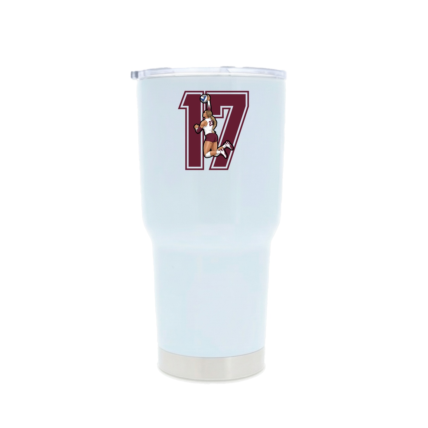 30oz Stainless Steel Tumbler — Number in White
