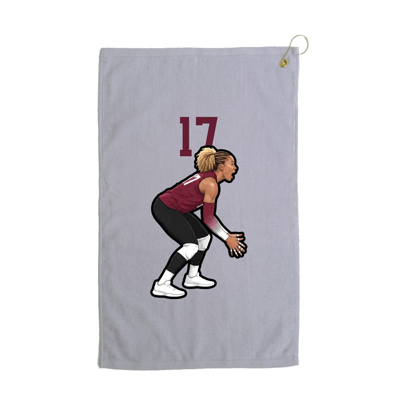 Golf Towel — Number Top in Grey
