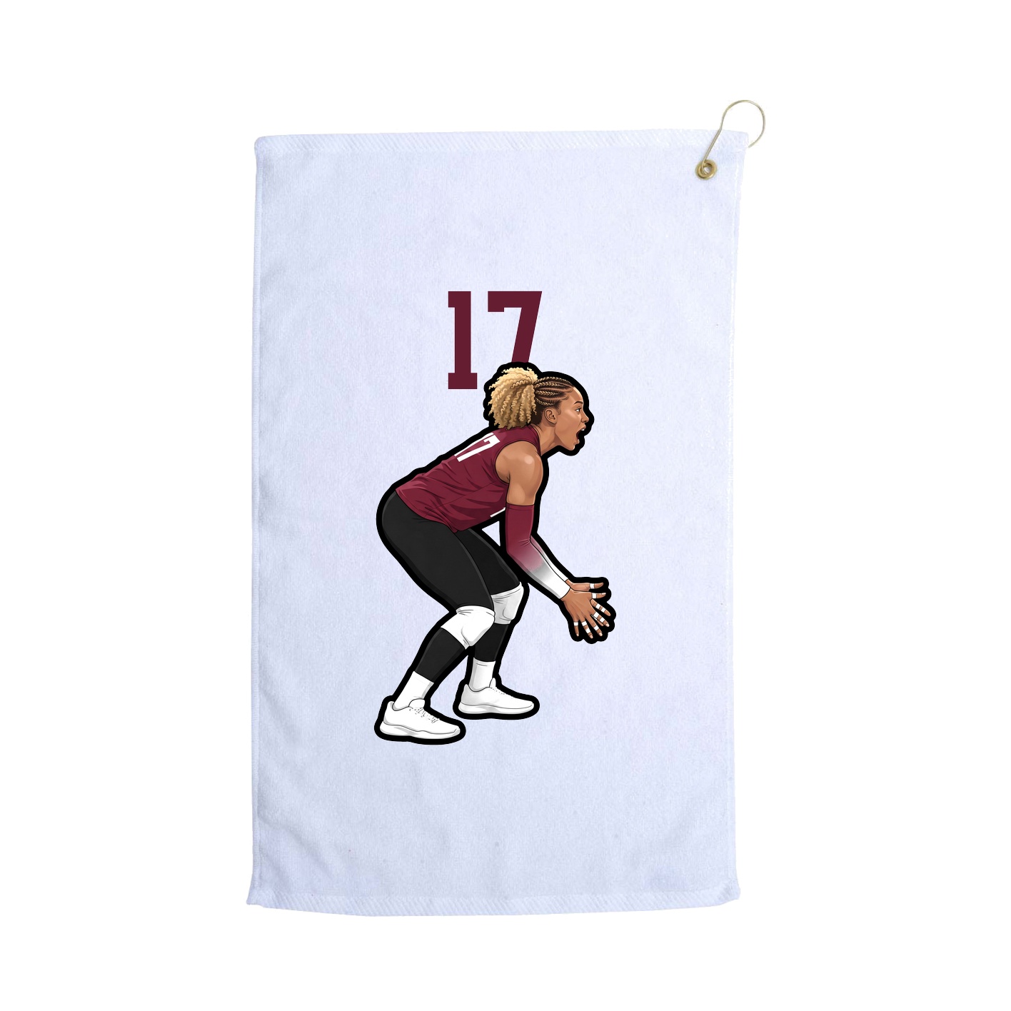 Golf Towel — Number Top in White