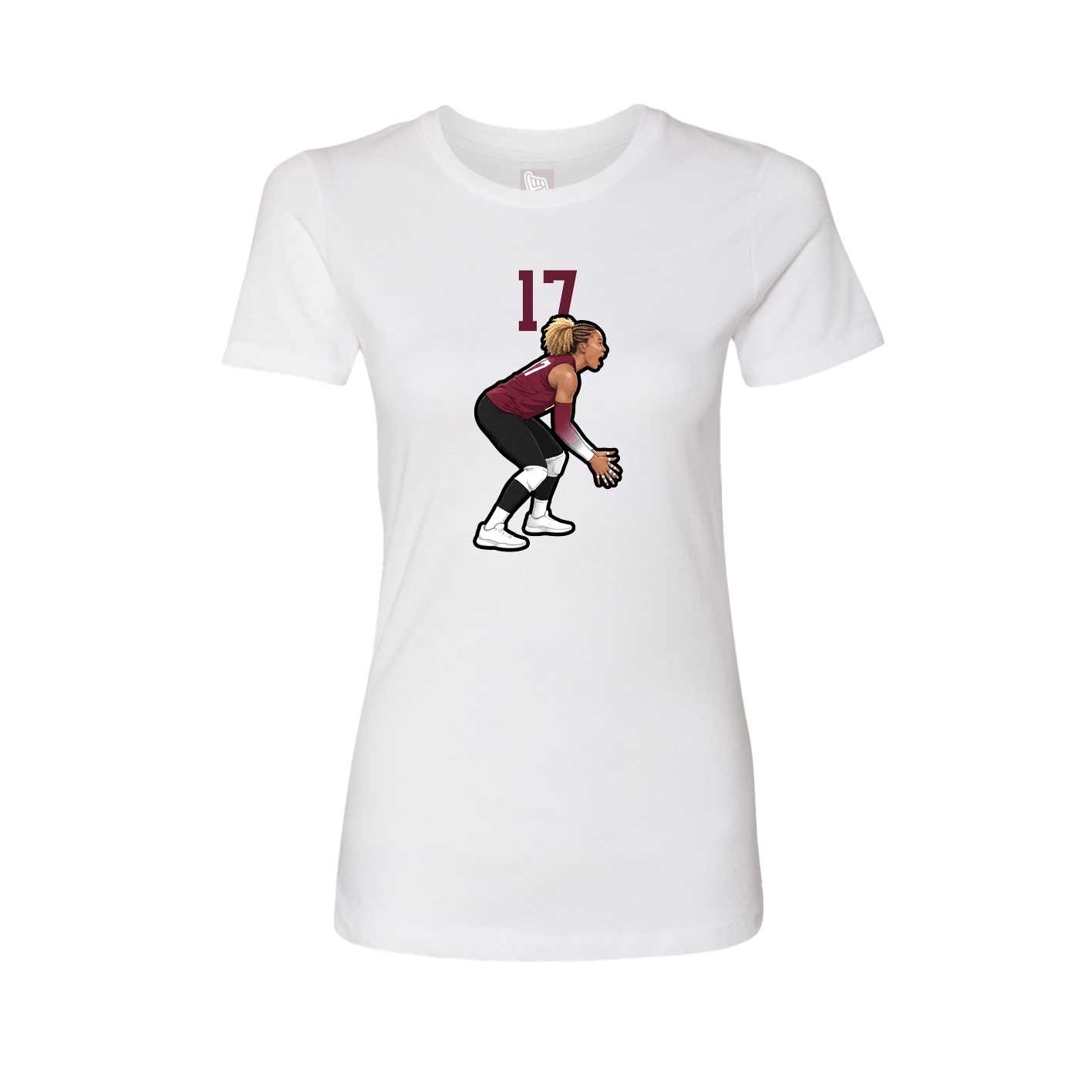 Womens Tee — Number Top in White