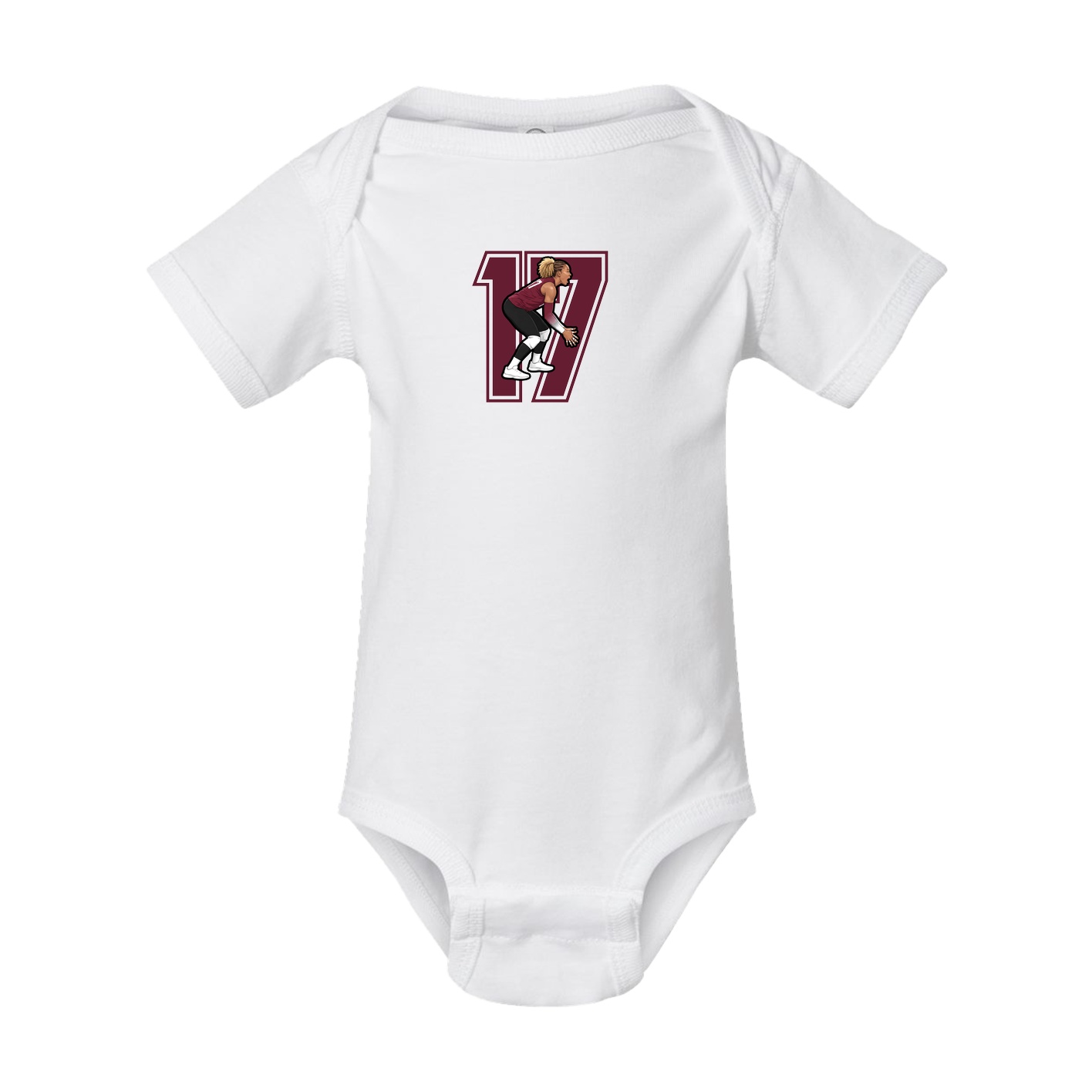 Baby Onesie — Number in White