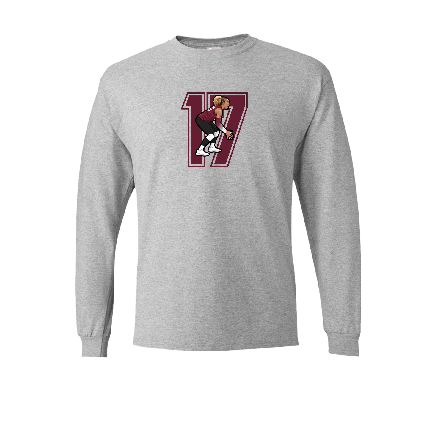 Long Sleeve Tee — Number in Grey