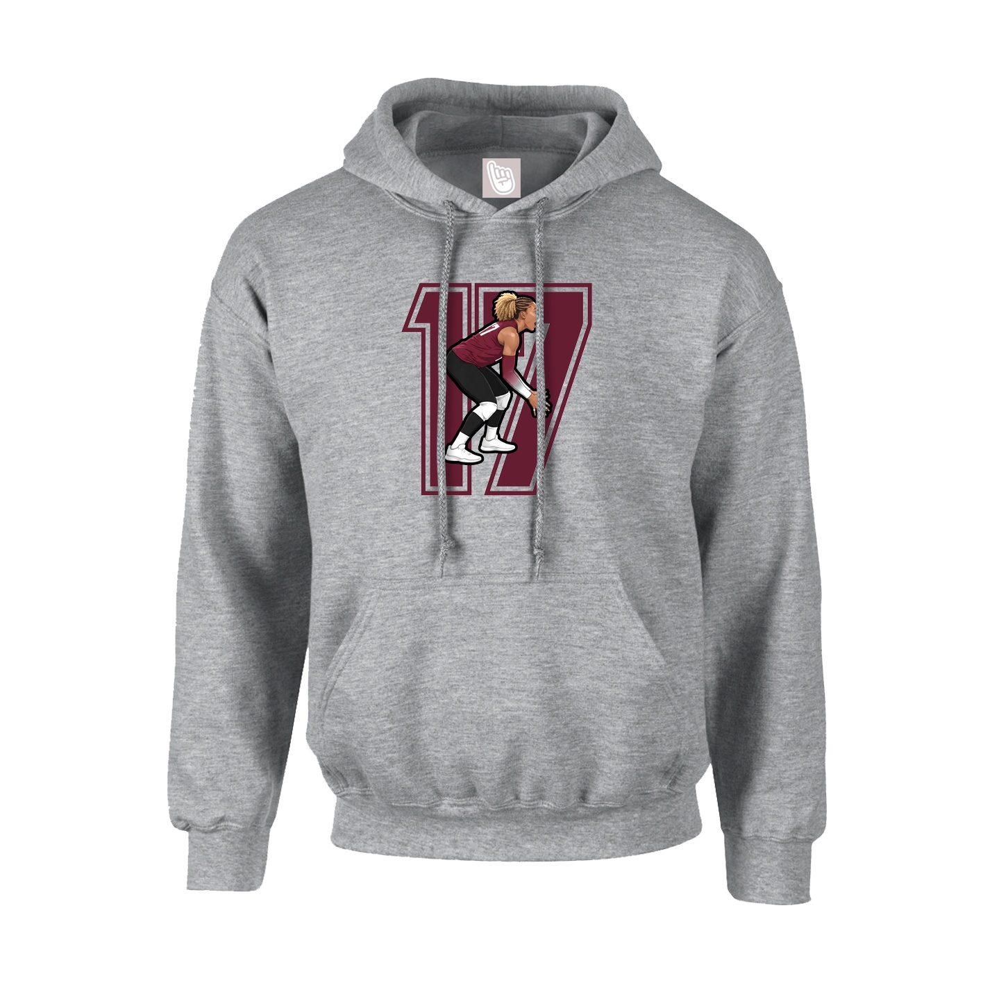 Hoodie — Number in Grey