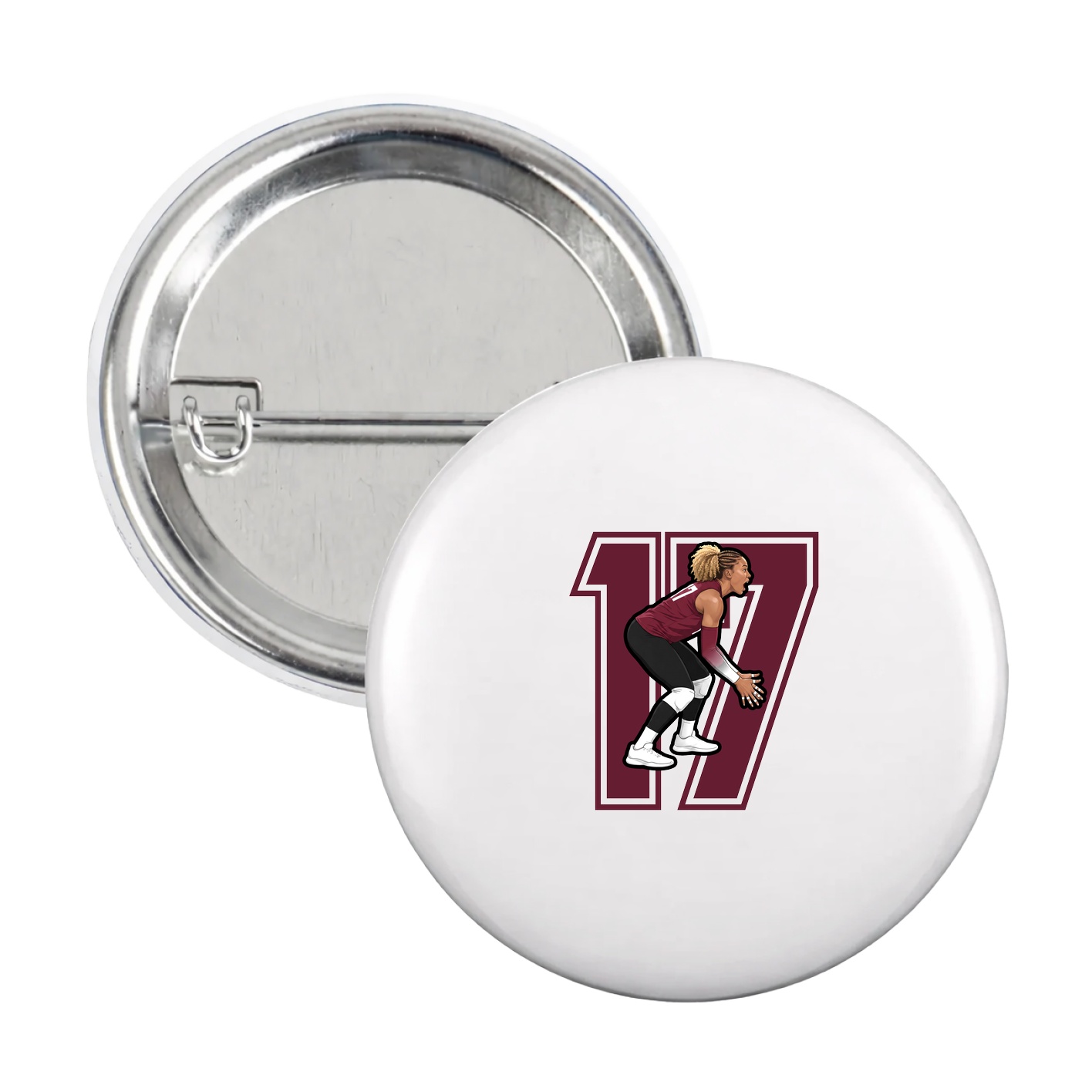 Game Day Button — Number in White