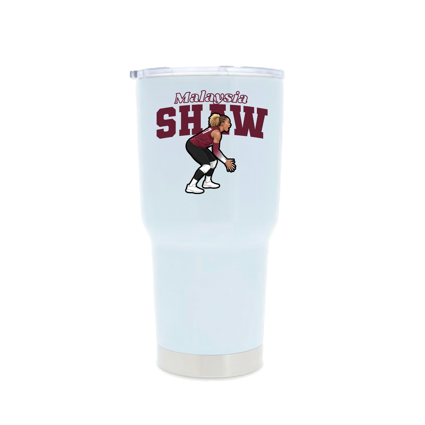30oz Stainless Steel Tumbler — Name Arch in White