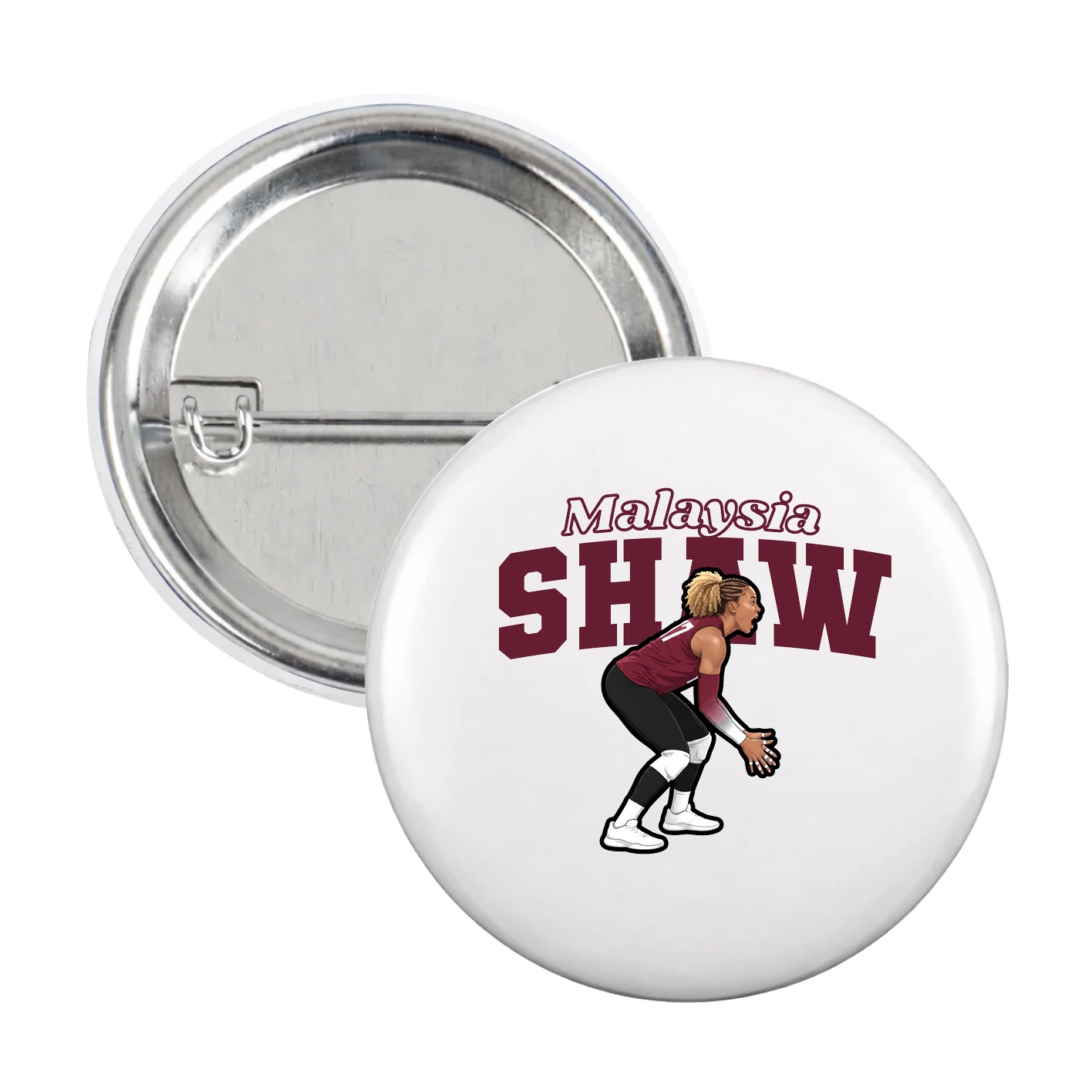 Game Day Button — Name Arch in White