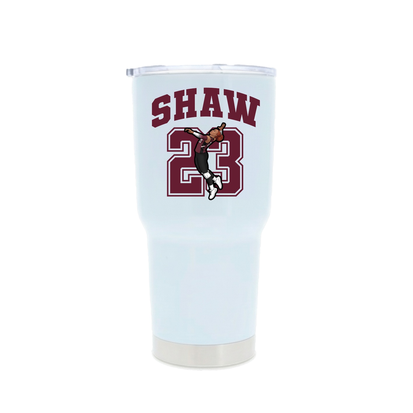 30oz Stainless Steel Tumbler — Number in White