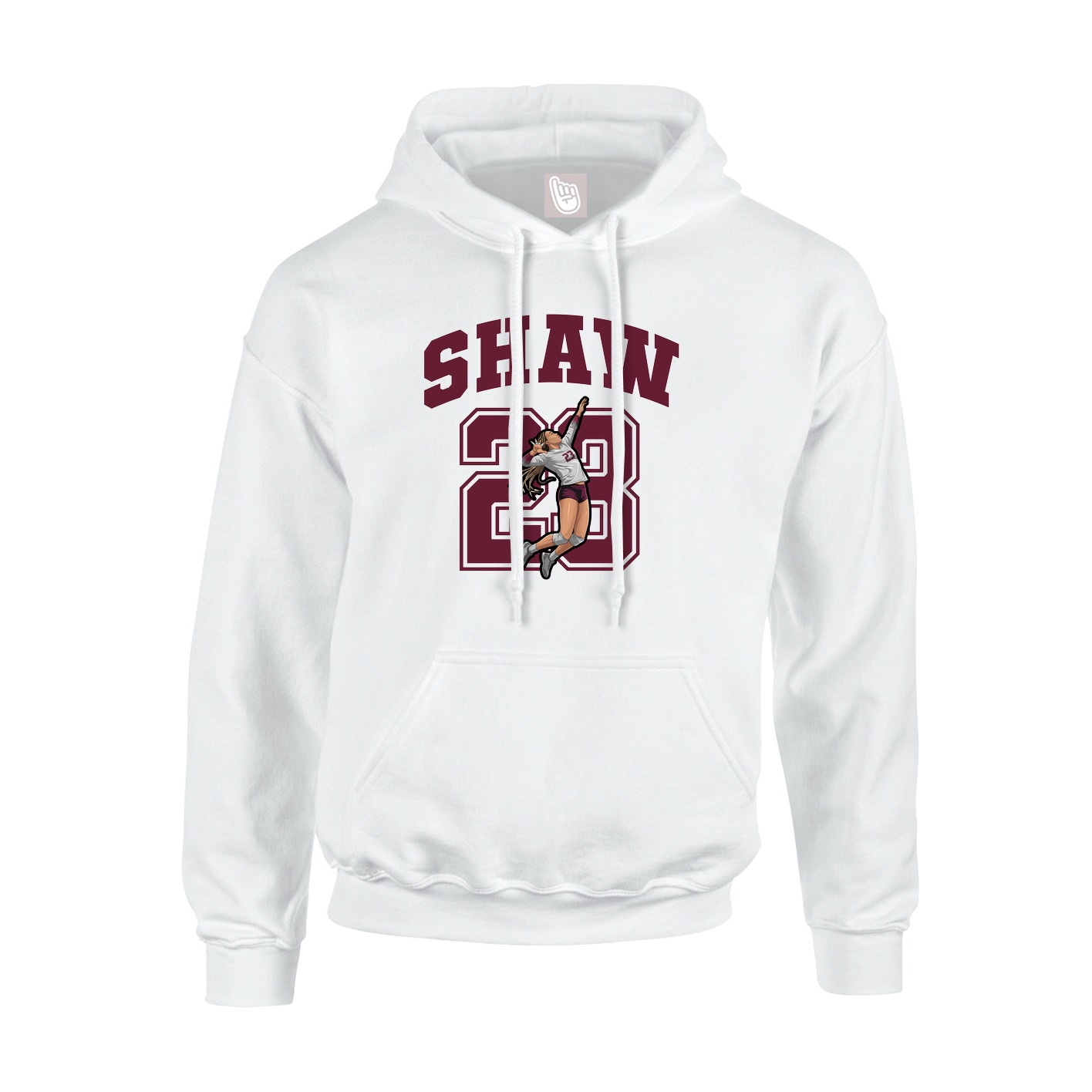 Hoodie — Number in White