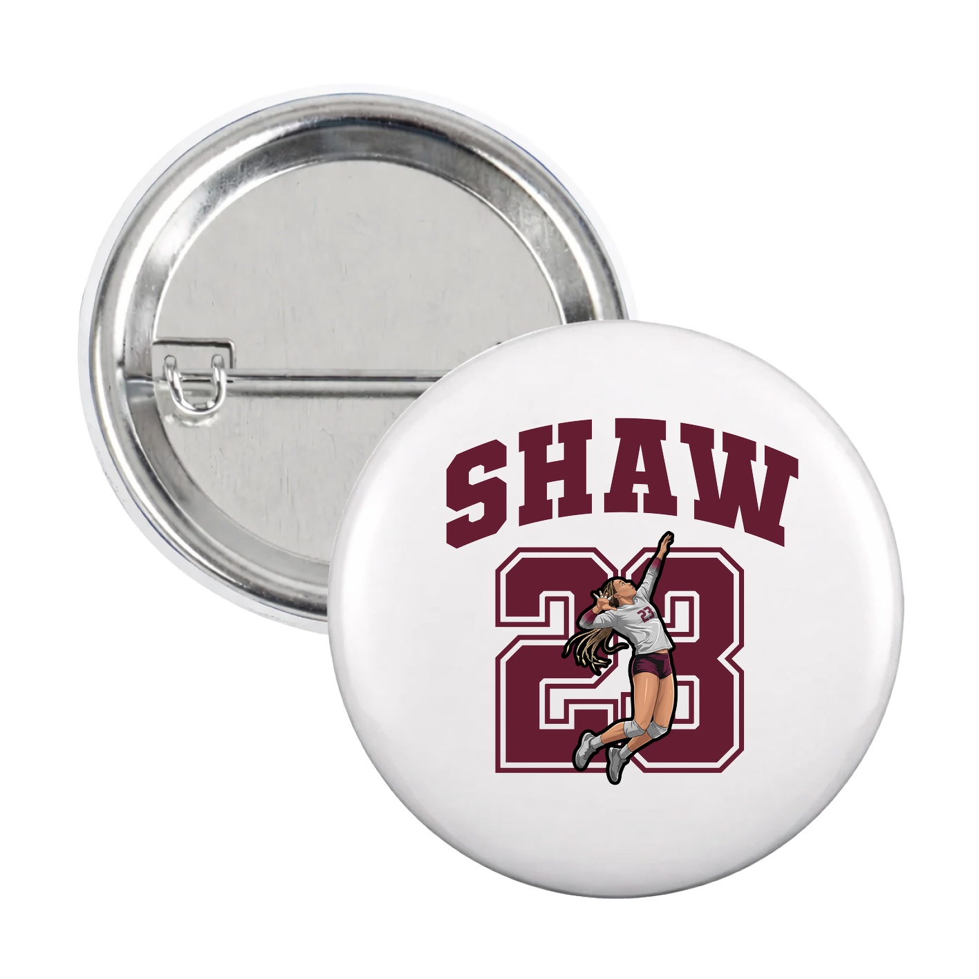 Game Day Button — Number in White