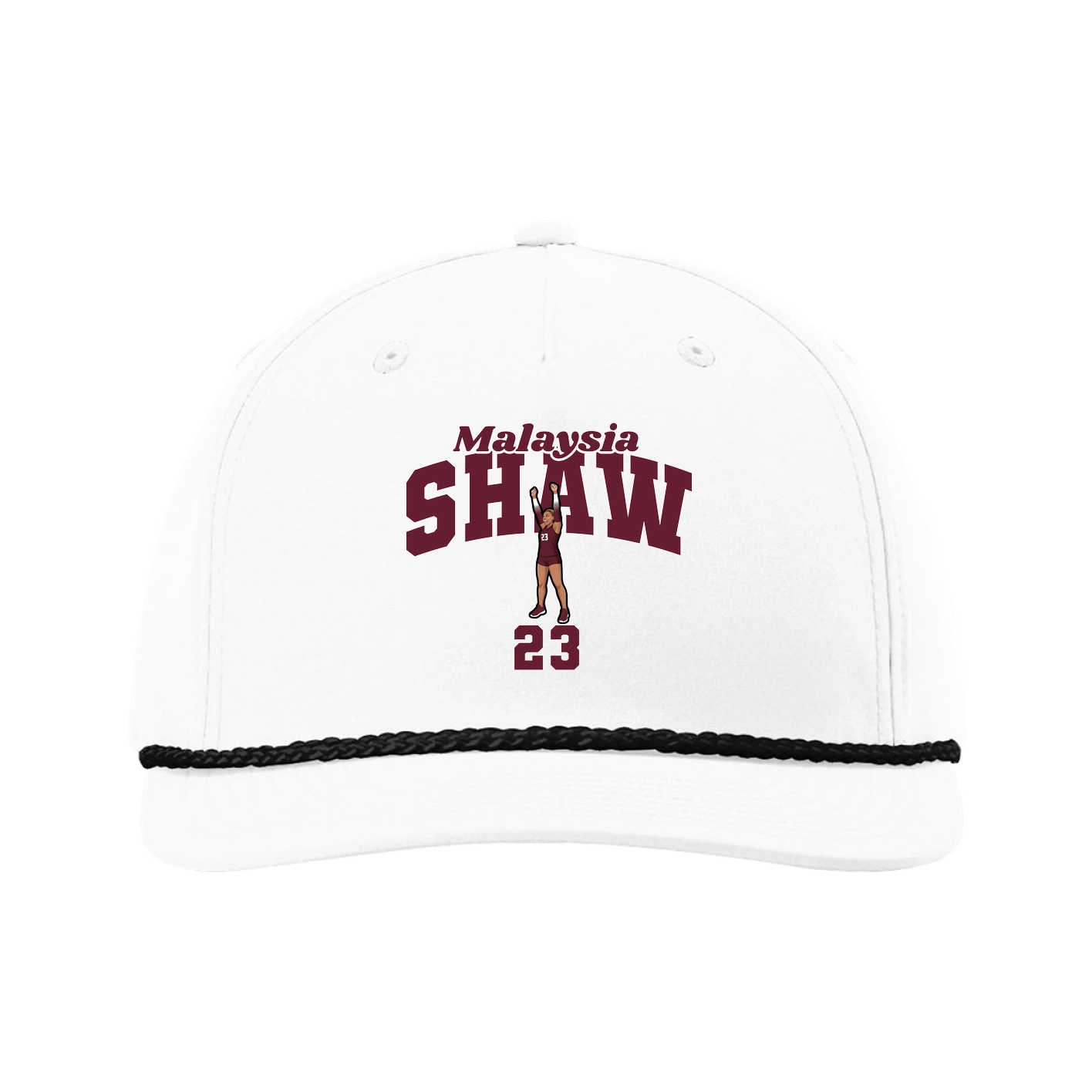 Five-Panel Classic Rope Cap — Signature Arch in White