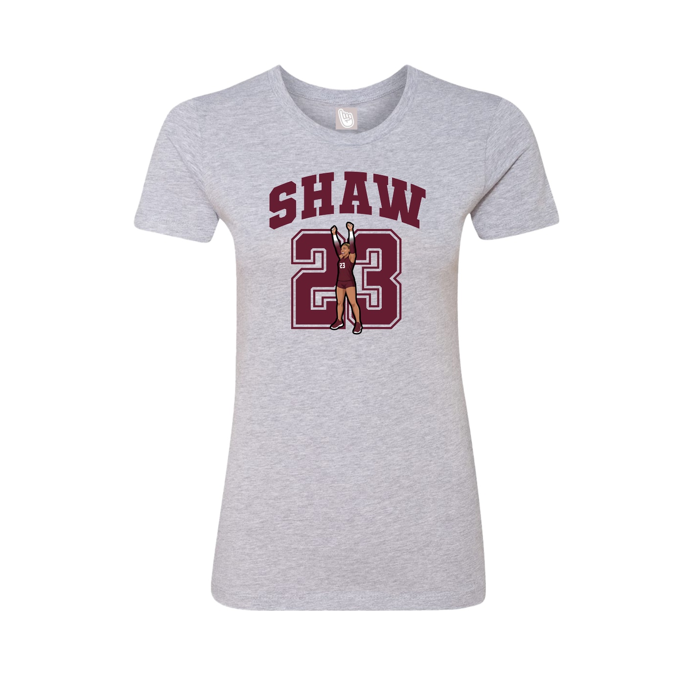 Fitted Women's Tee — Number in Grey