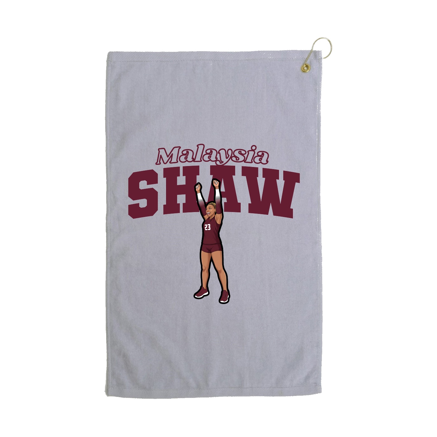 Golf Towel — Name Arch in Grey
