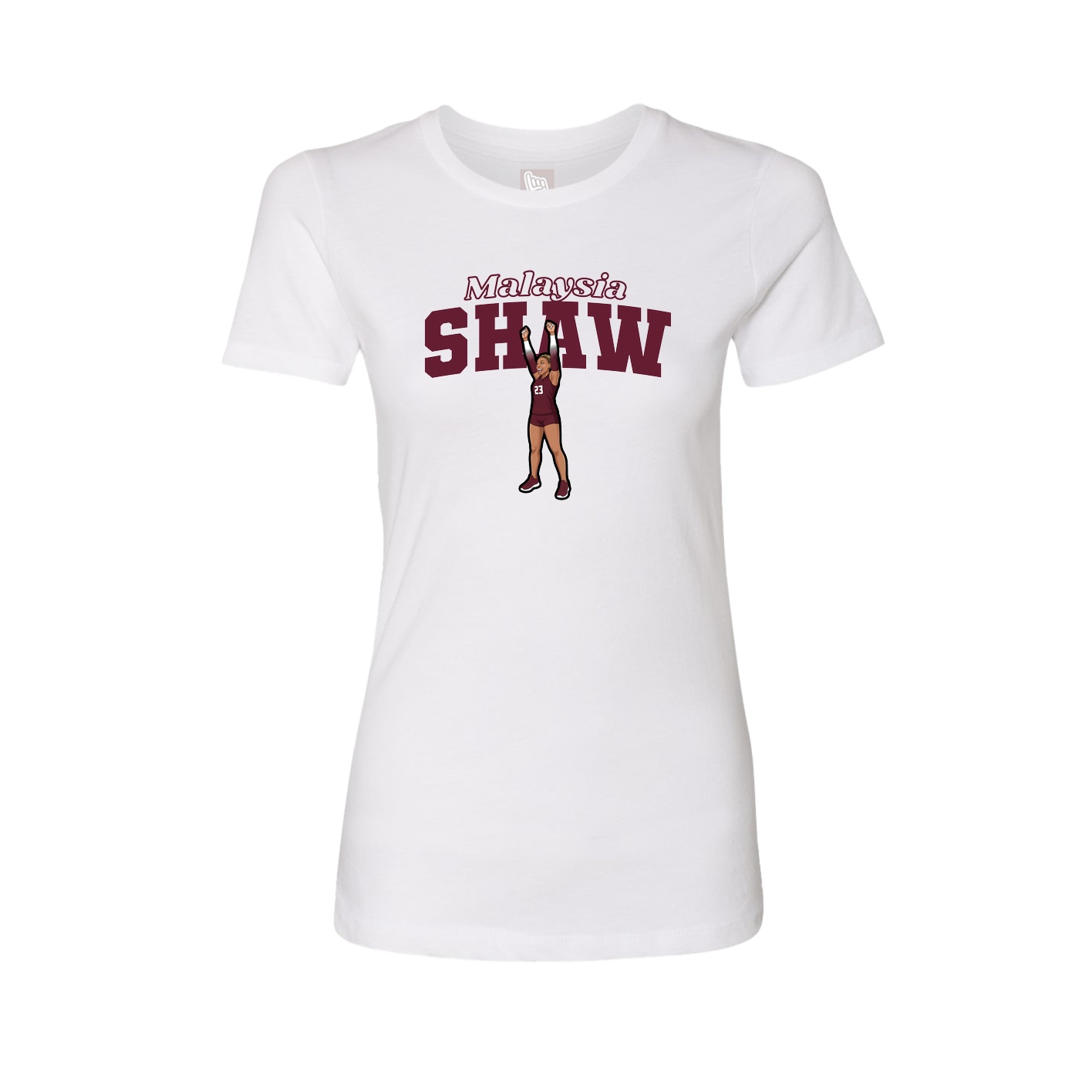 Fitted Women's Tee — Name Arch in White