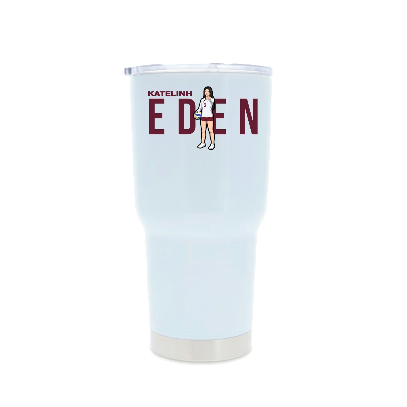 30oz Stainless Steel Tumbler — Player Name in White