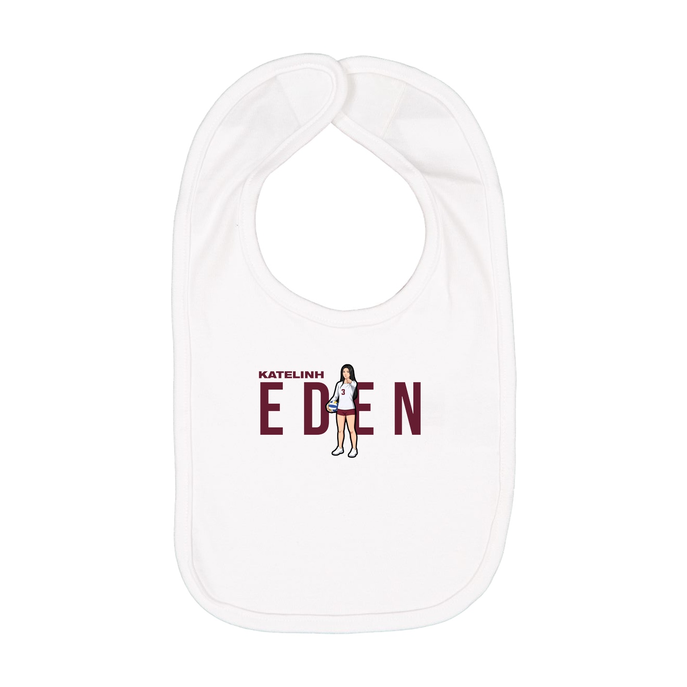 Infant Bib — Player Name in White