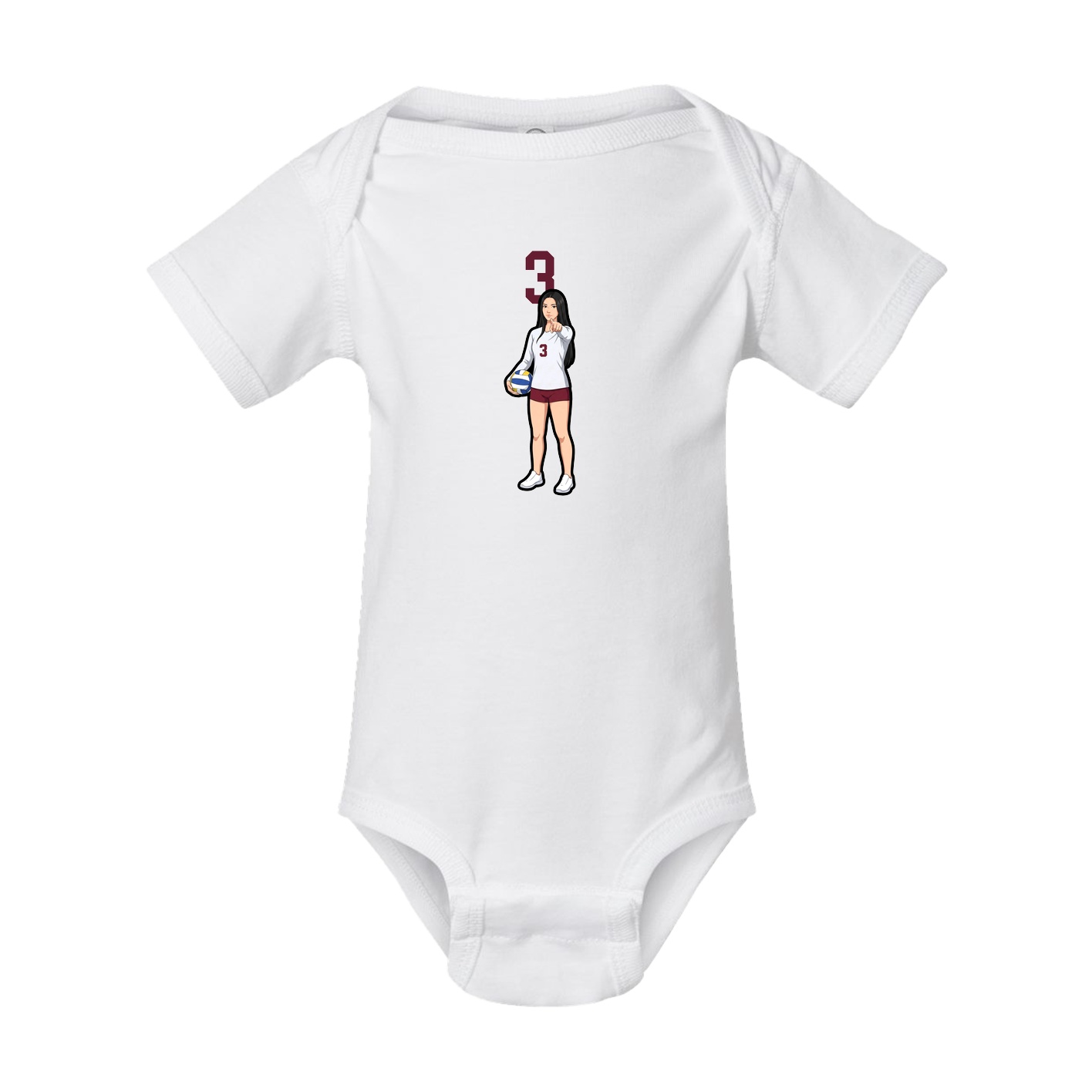 Baby Onesie — Number Top in White