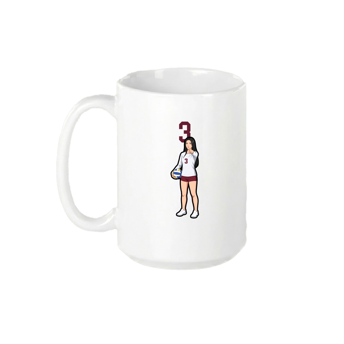 15oz Coffee Mug — Number Top in White