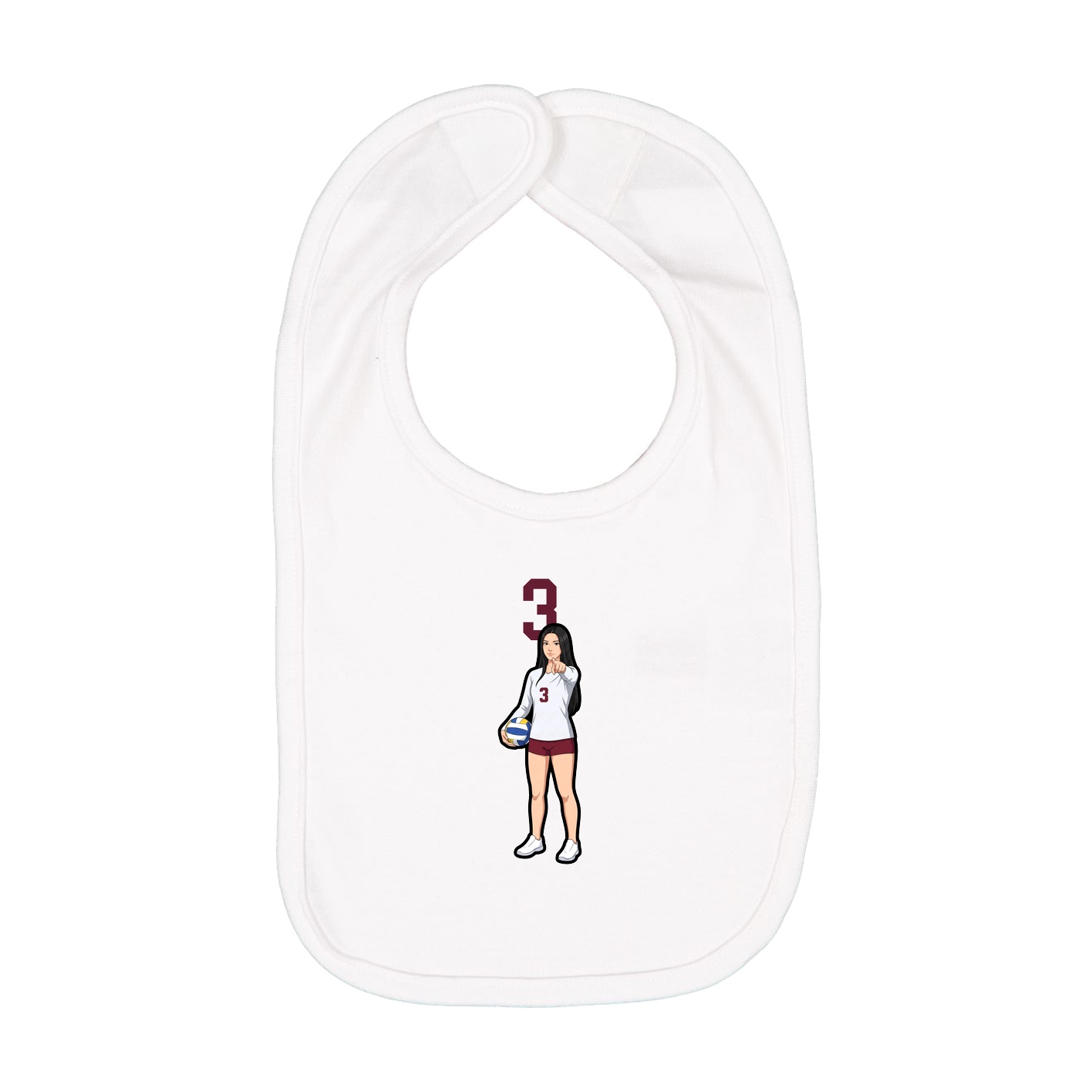 Infant Bib — Number Top in White