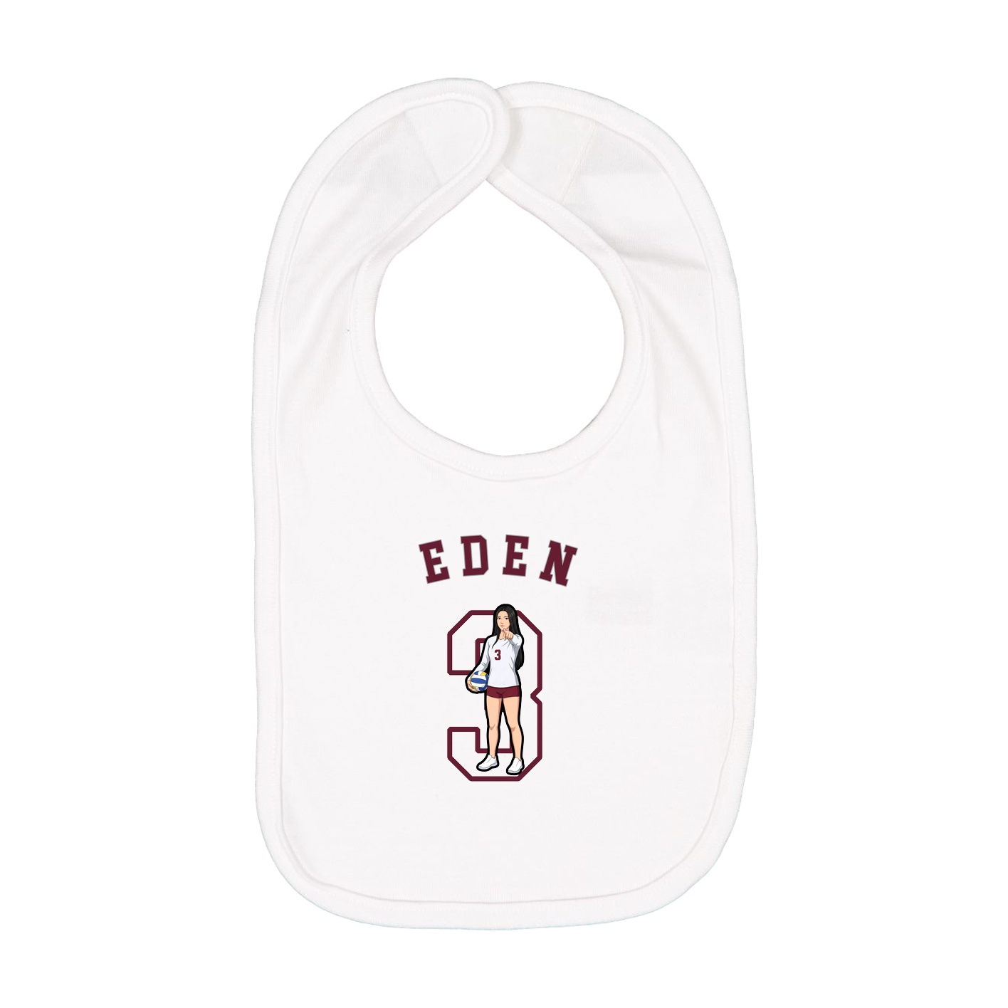 Infant Bib — Shirsey Arch in White