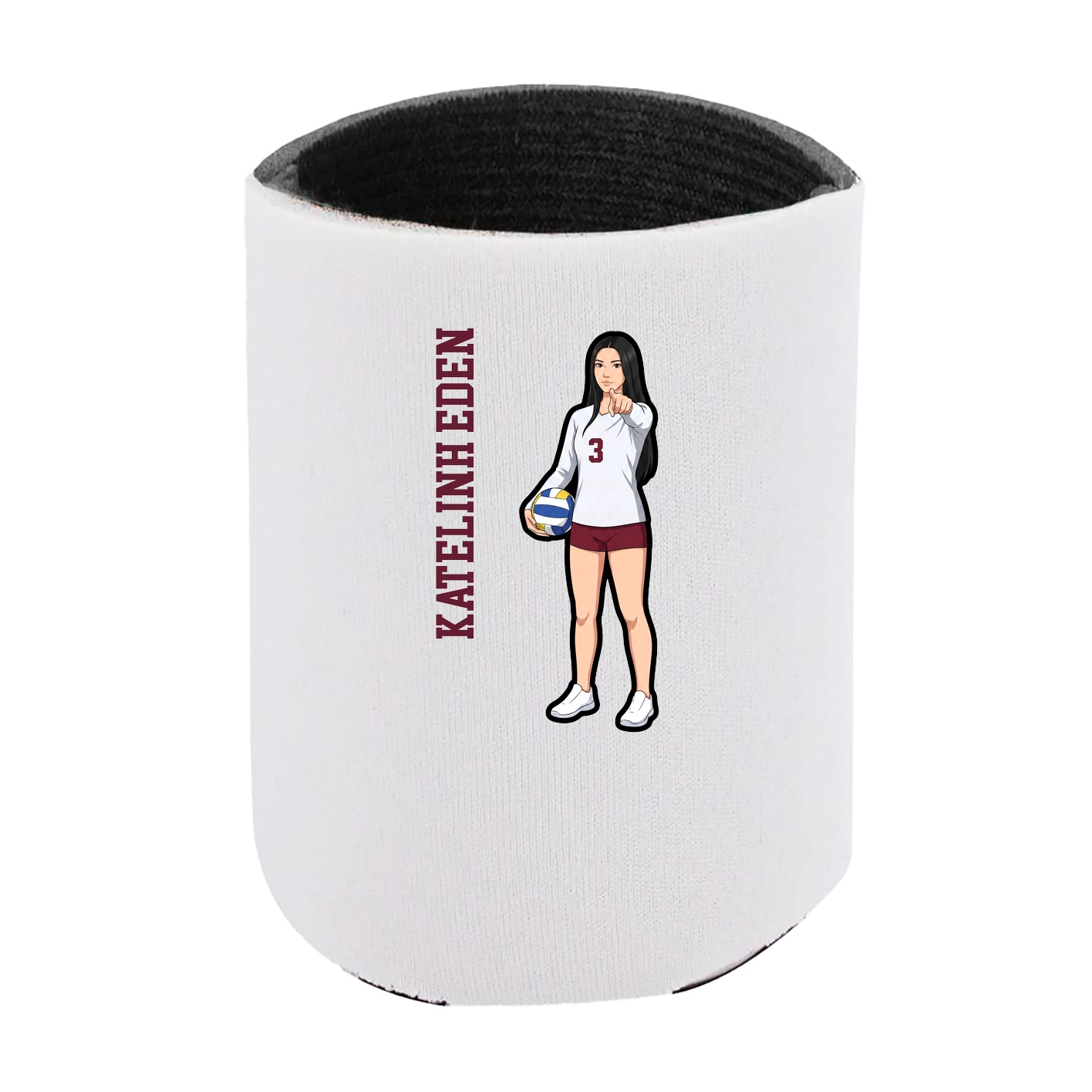 Can Holder — Name Vertical in White