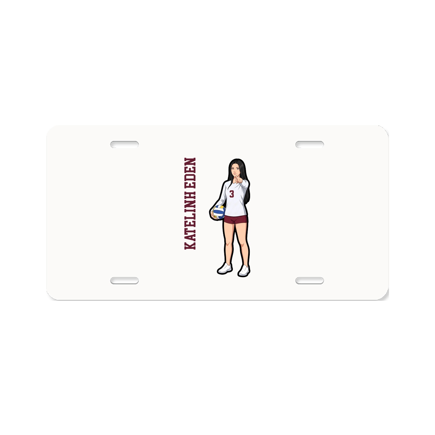 License Plate — Name Vertical in Classic