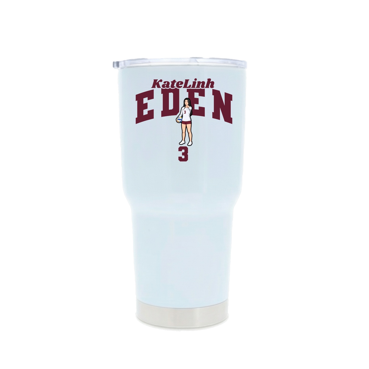 30oz Stainless Steel Tumbler — Signature Arch in White