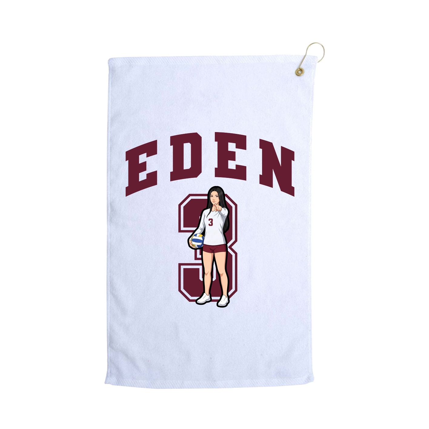 Golf Towel — Number in White