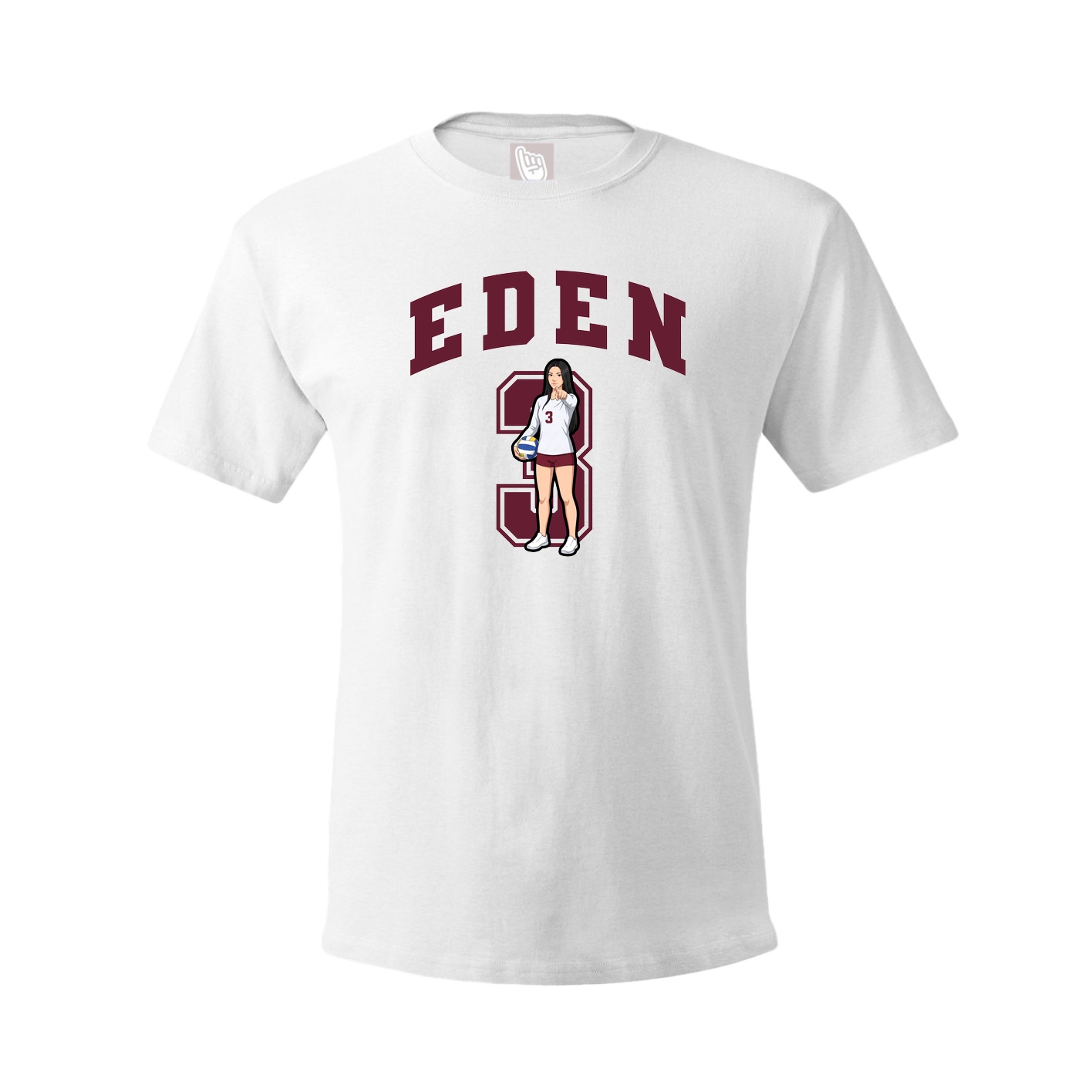 Youth Tee — Number in White